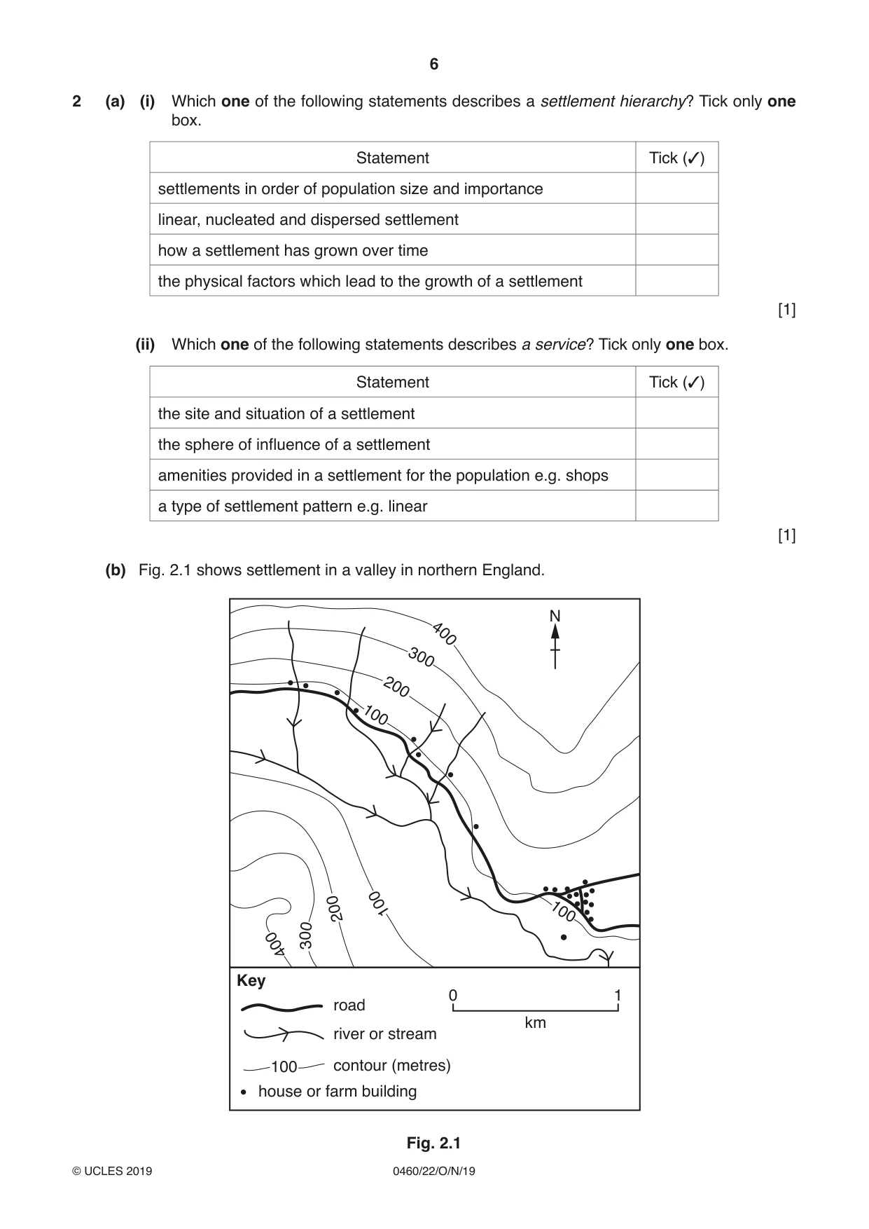 Cambridge IGCSE Geography 0460 2019 Oct/Nov Paper 2 · Variant 2 question paper, page 6 of 20