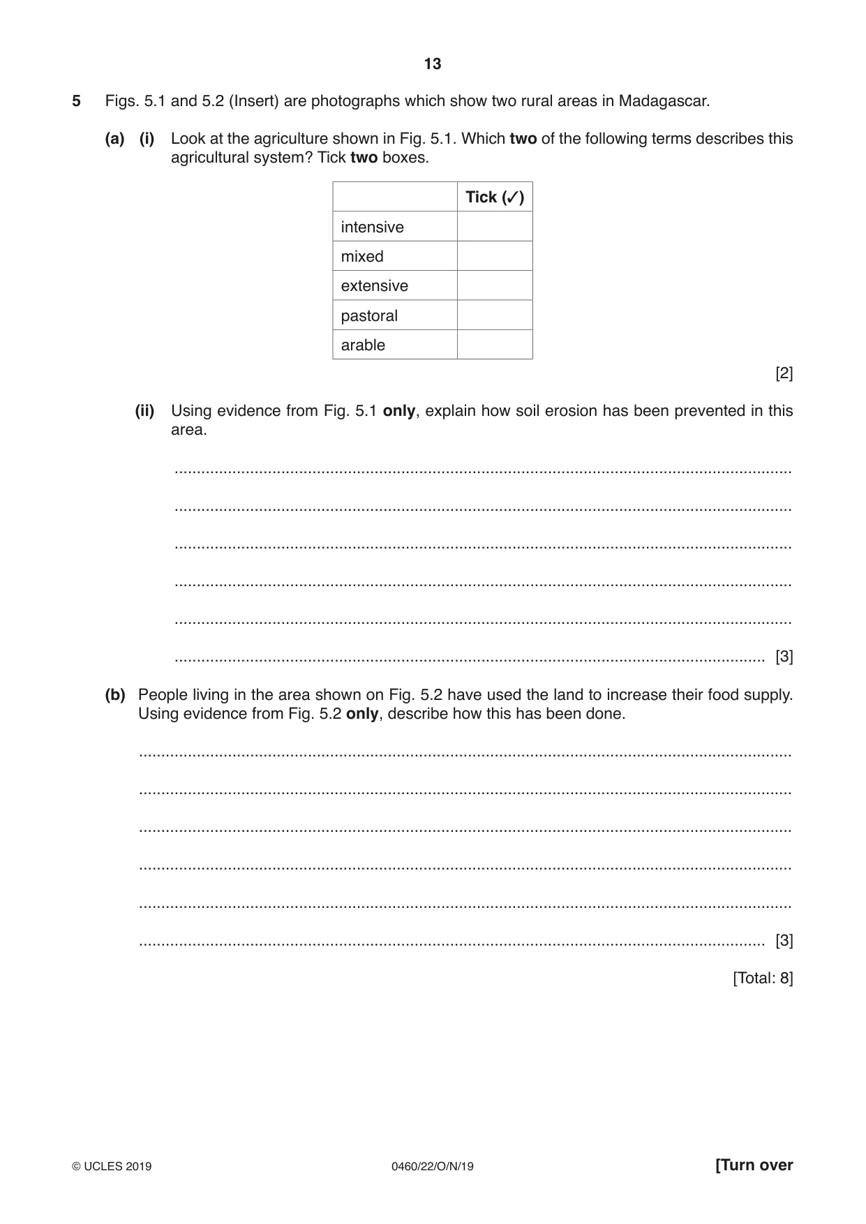 Cambridge IGCSE Geography 0460 2019 Oct/Nov Paper 2 · Variant 2 question paper, page 13 of 20