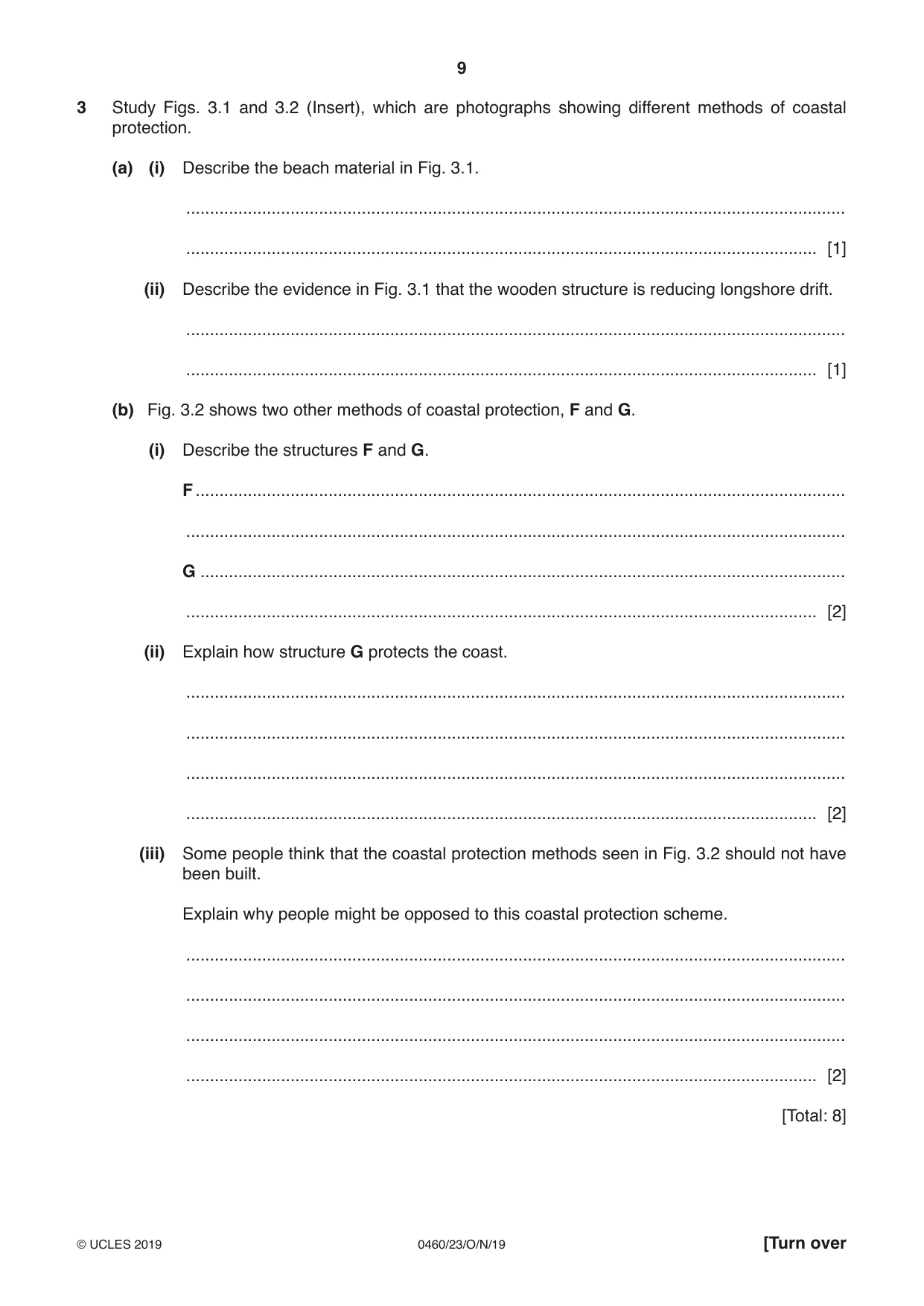 Cambridge IGCSE Geography 0460 2019 Oct/Nov Paper 2 · Variant 3 question paper, page 9 of 20