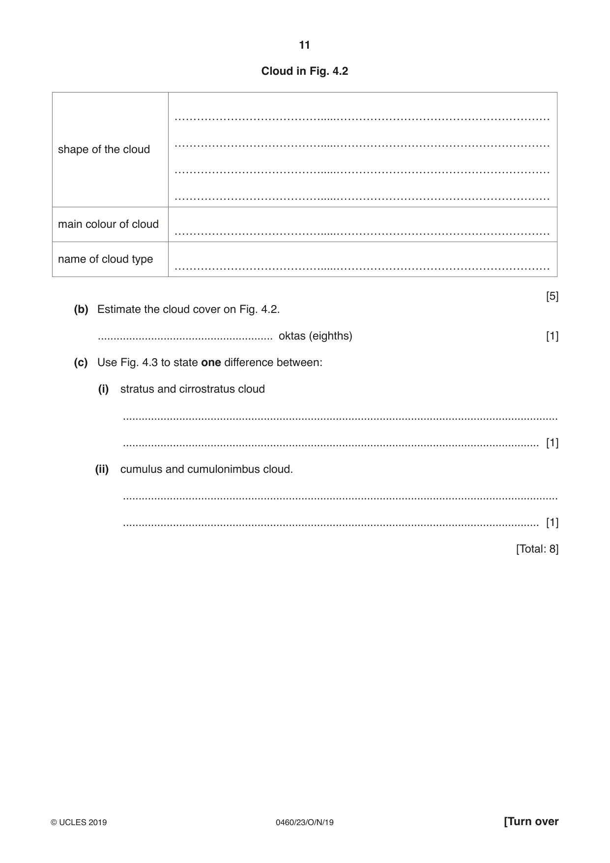 Cambridge IGCSE Geography 0460 2019 Oct/Nov Paper 2 · Variant 3 question paper, page 11 of 20