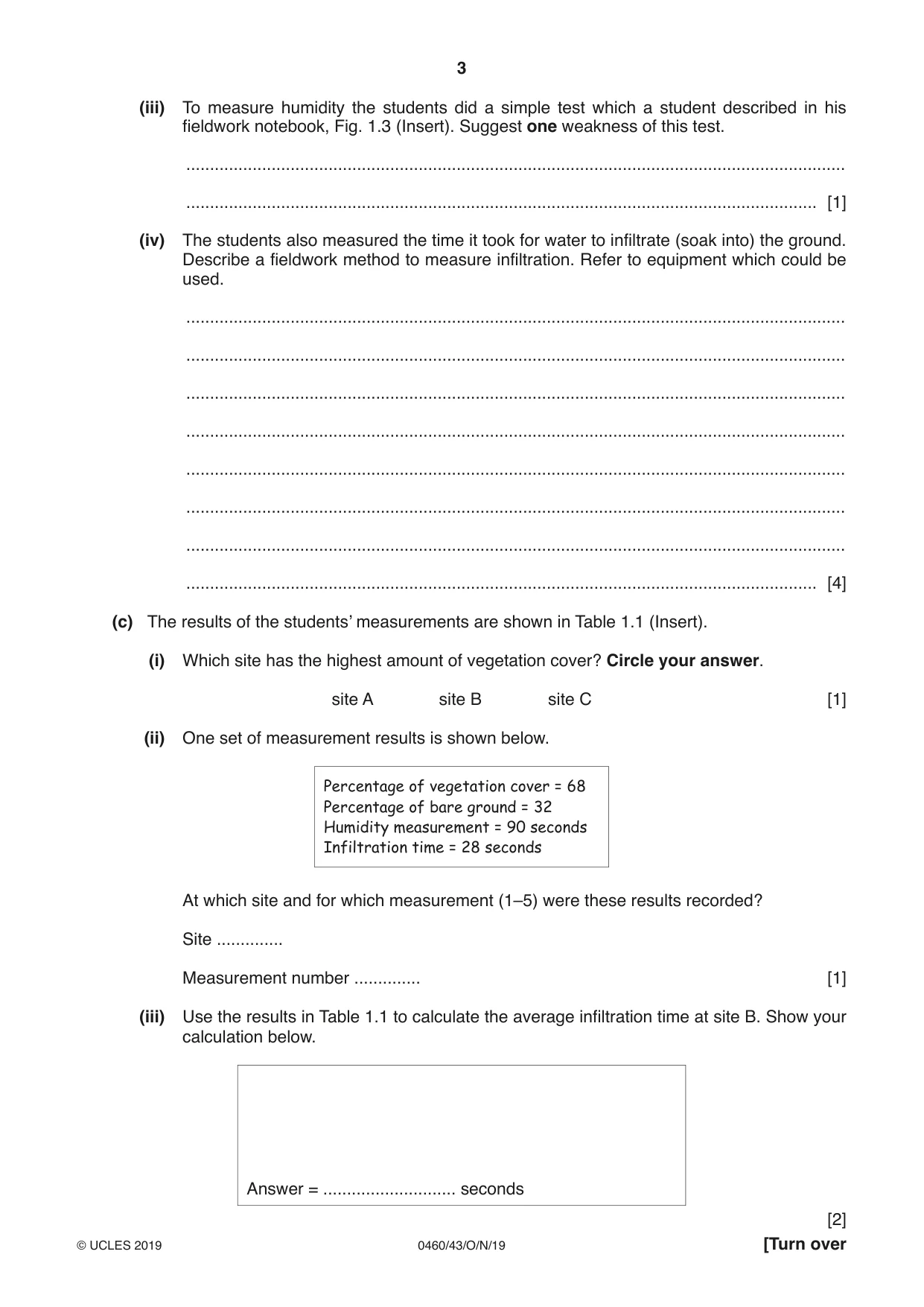 Cambridge IGCSE Geography 0460 2019 Oct/Nov Paper 4 · Variant 3 question paper, page 3 of 16