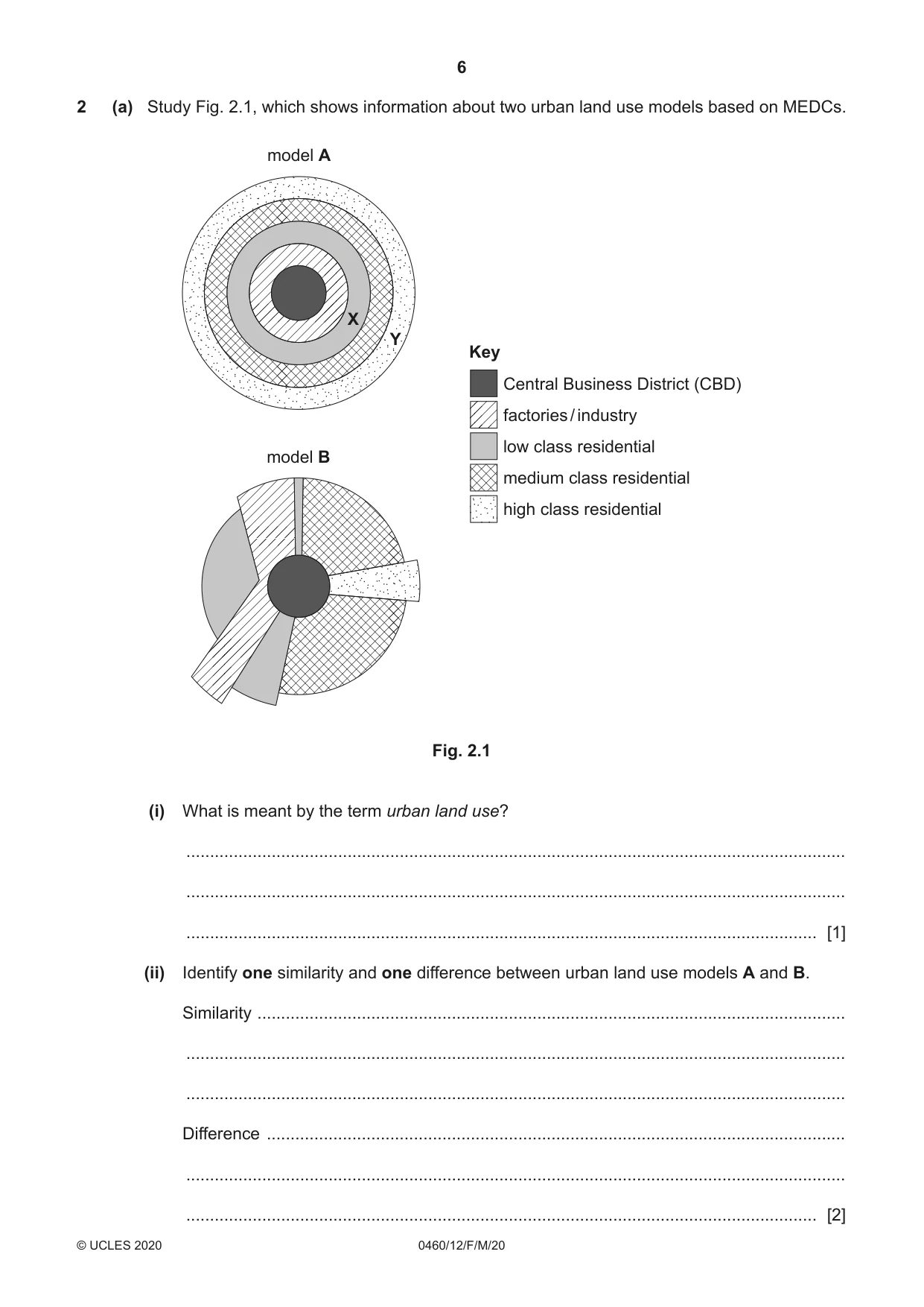 Cambridge IGCSE Geography 0460 2020 Feb/March Paper 1 · Variant 2 question paper, page 6 of 32
