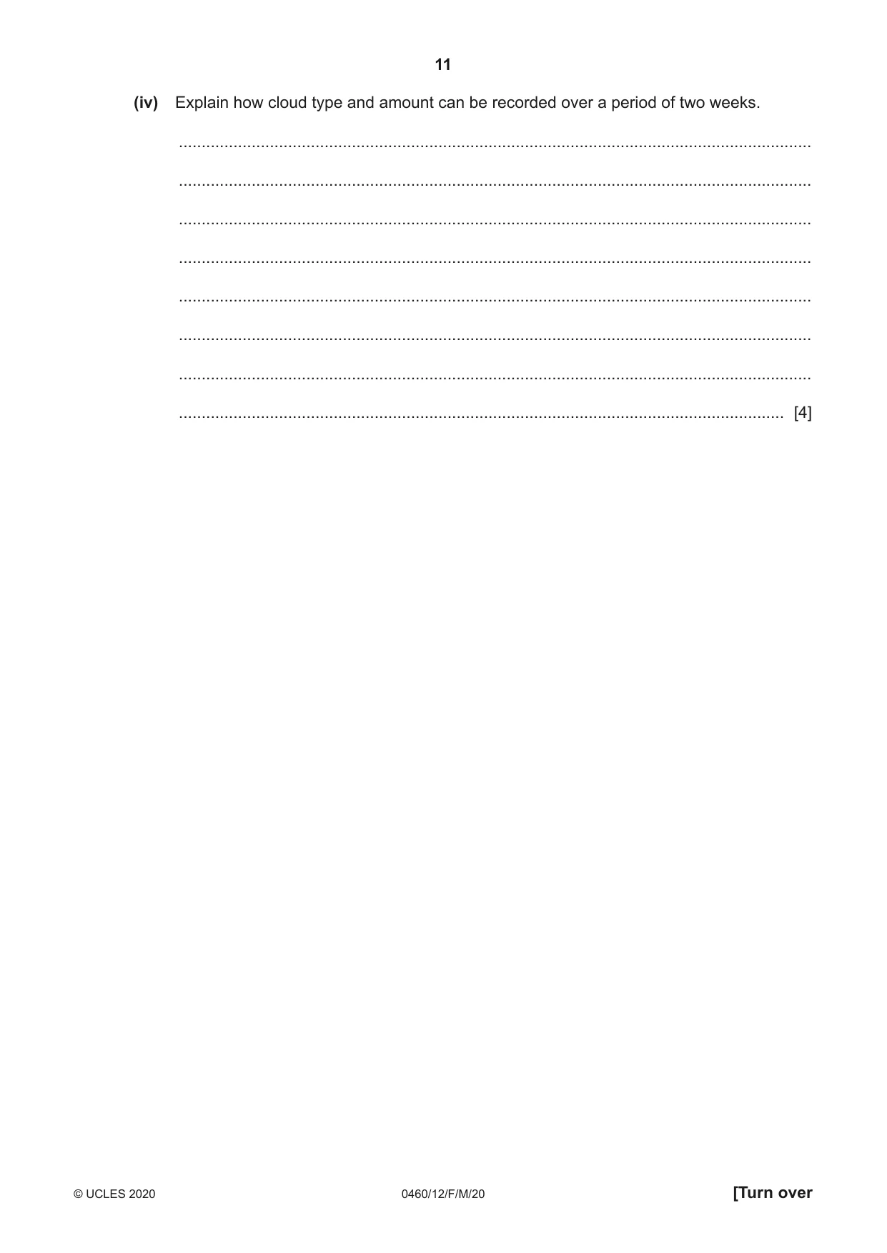 Cambridge IGCSE Geography 0460 2020 Feb/March Paper 1 · Variant 2 question paper, page 11 of 32