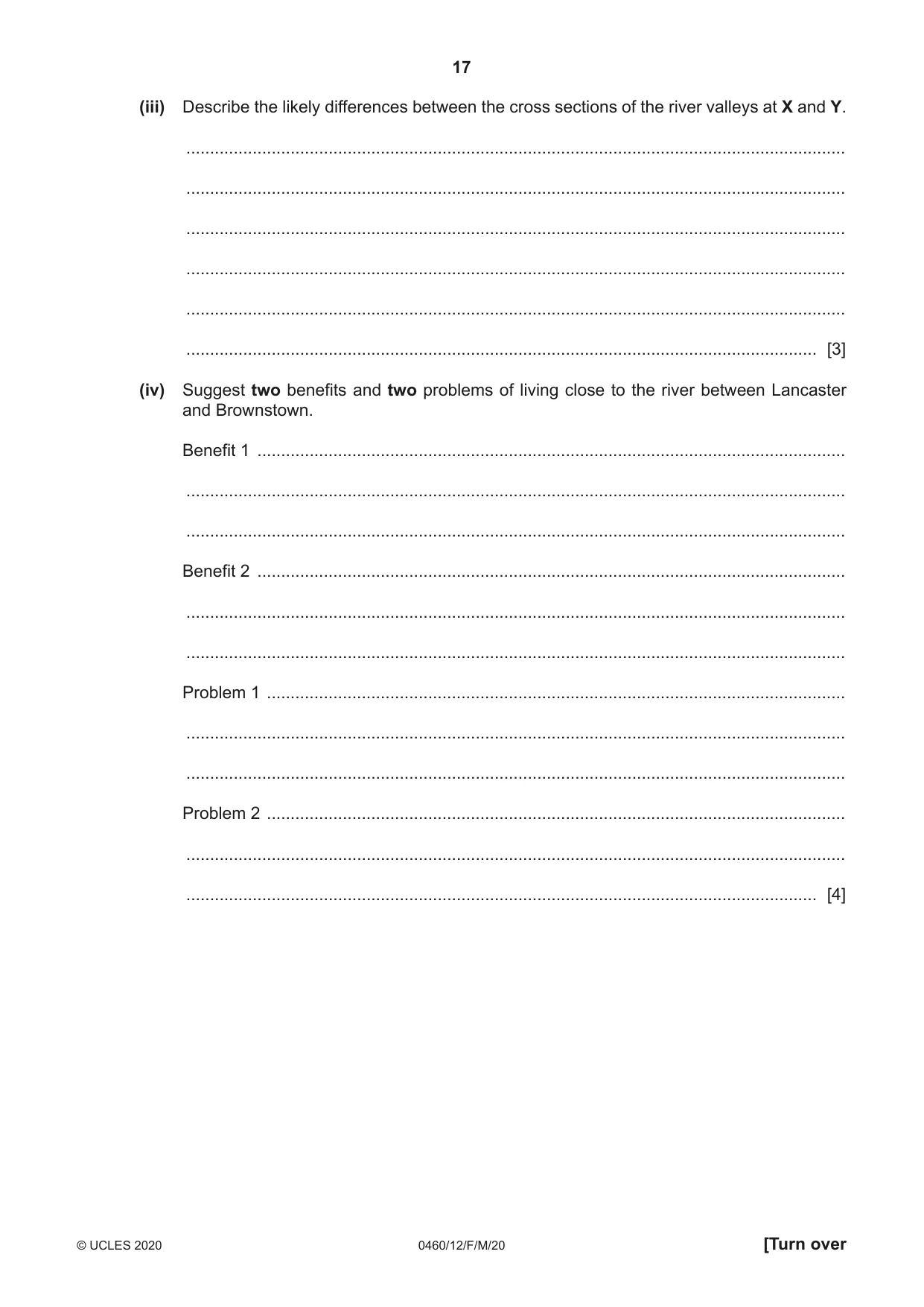 Cambridge IGCSE Geography 0460 2020 Feb/March Paper 1 · Variant 2 question paper, page 17 of 32