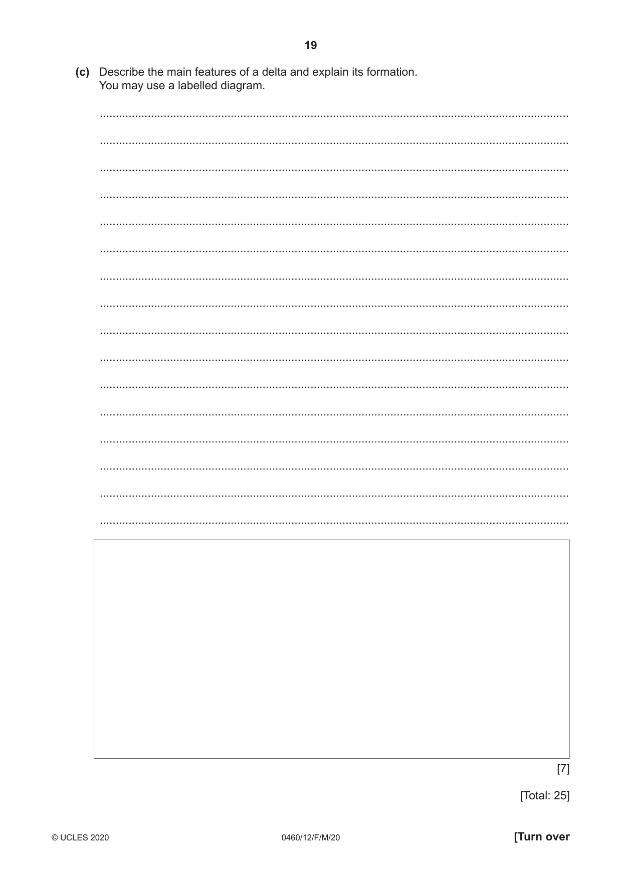 Cambridge IGCSE Geography 0460 2020 Feb/March Paper 1 · Variant 2 question paper, page 19 of 32