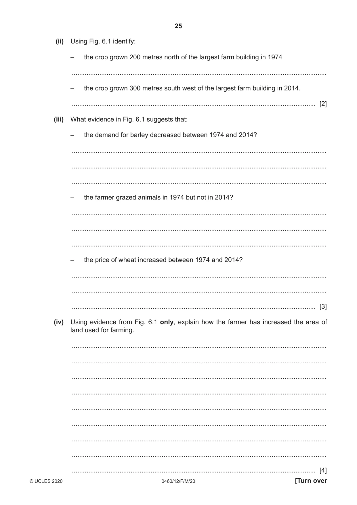 Cambridge IGCSE Geography 0460 2020 Feb/March Paper 1 · Variant 2 question paper, page 25 of 32