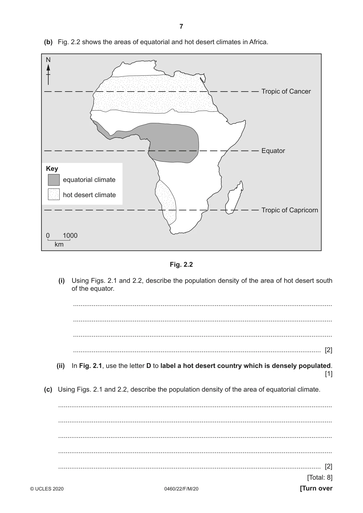 Cambridge IGCSE Geography 0460 2020 Feb/March Paper 2 · Variant 2 question paper, page 7 of 20