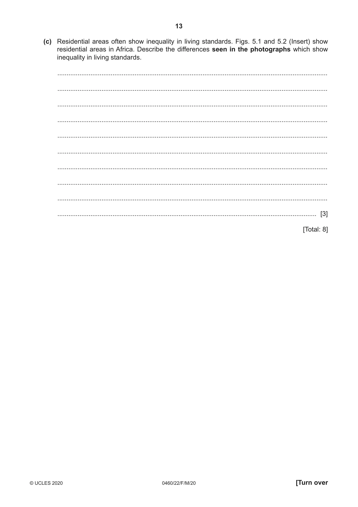 Cambridge IGCSE Geography 0460 2020 Feb/March Paper 2 · Variant 2 question paper, page 13 of 20