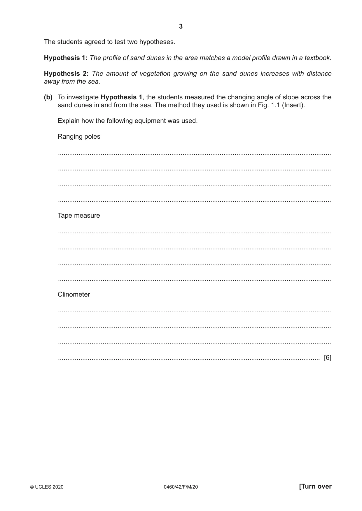 Cambridge IGCSE Geography 0460 2020 Feb/March Paper 4 · Variant 2 question paper, page 3 of 20