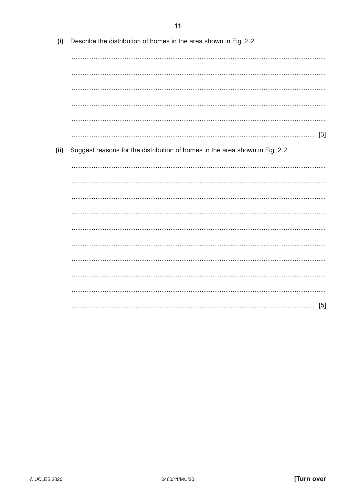 Cambridge IGCSE Geography 0460 2020 May/June Paper 1 · Variant 1 question paper, page 11 of 32