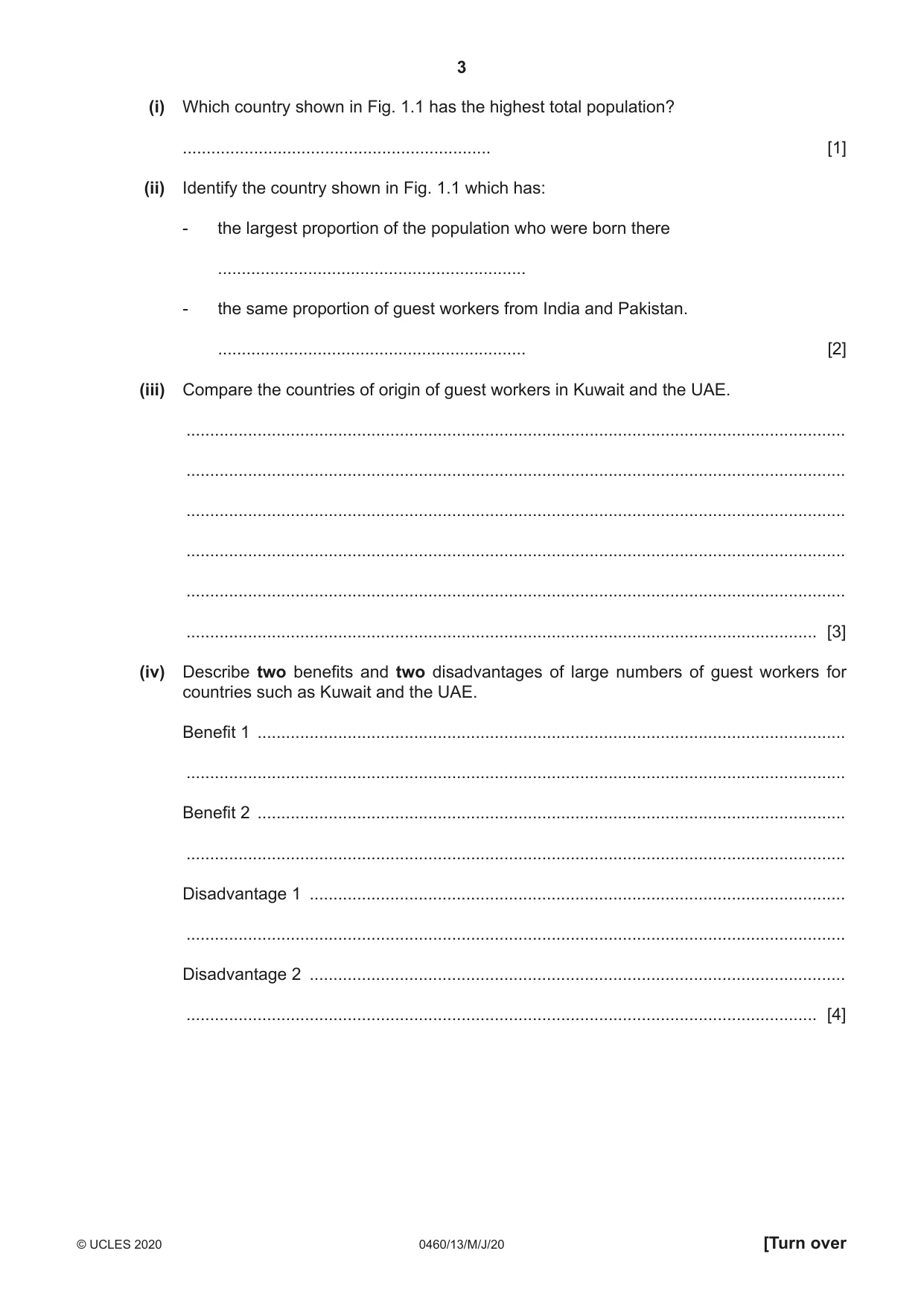 Cambridge IGCSE Geography 0460 2020 May/June Paper 1 · Variant 3 question paper, page 3 of 32