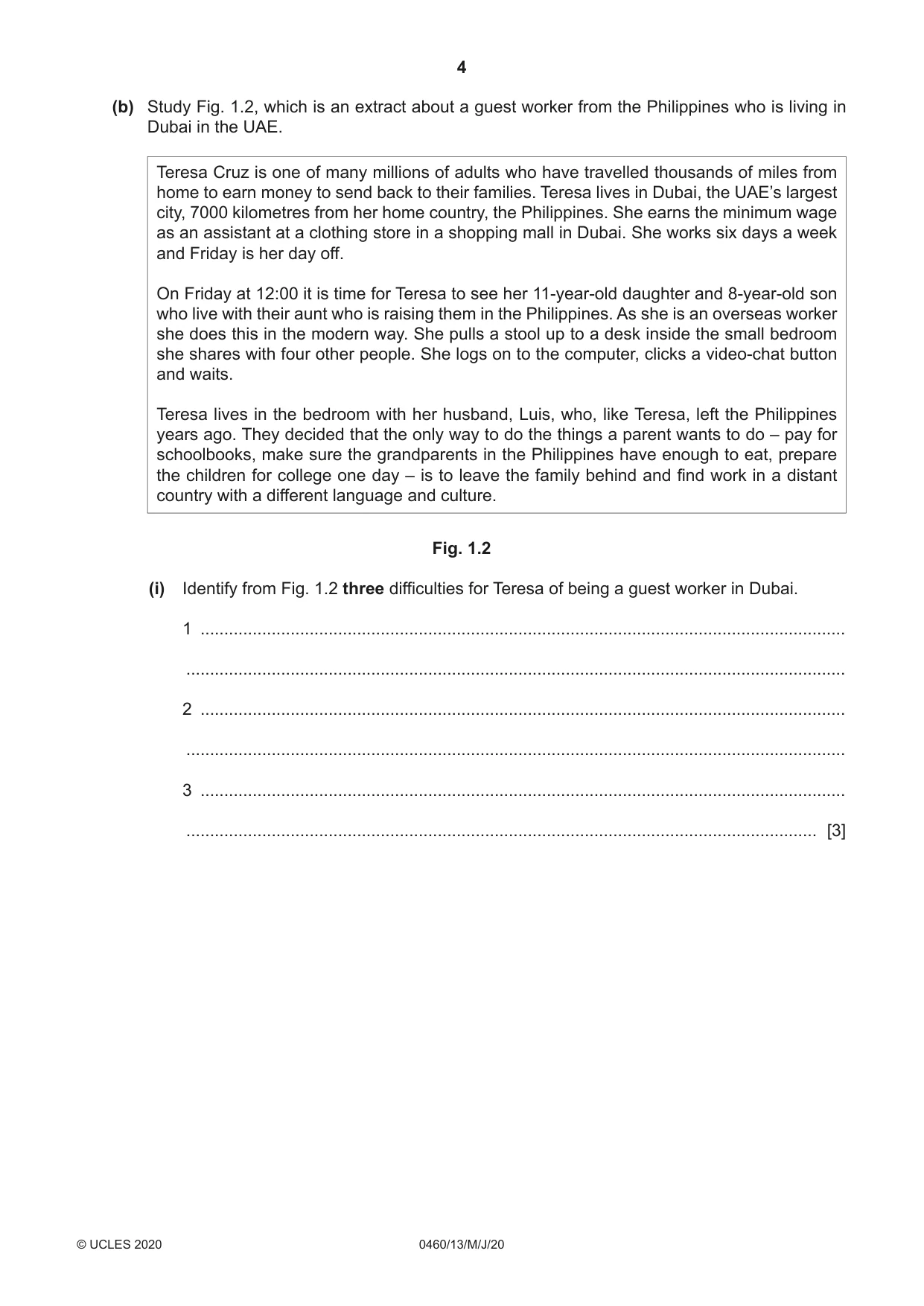 Cambridge IGCSE Geography 0460 2020 May/June Paper 1 · Variant 3 question paper, page 4 of 32