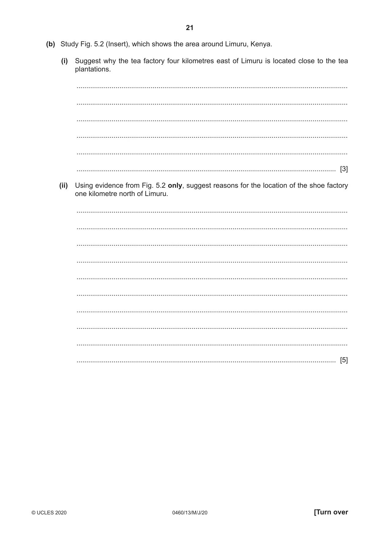 Cambridge IGCSE Geography 0460 2020 May/June Paper 1 · Variant 3 question paper, page 21 of 32