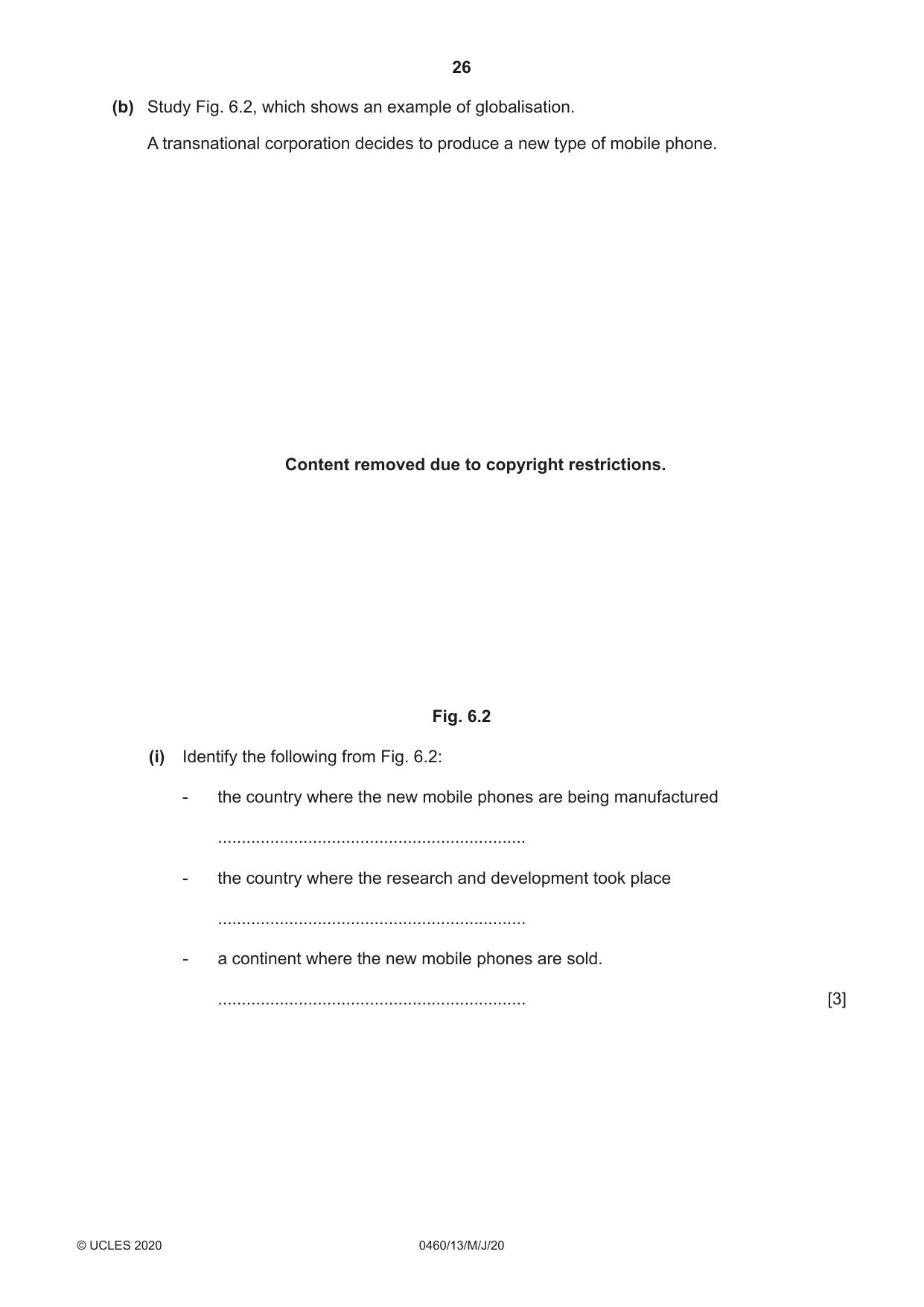 Cambridge IGCSE Geography 0460 2020 May/June Paper 1 · Variant 3 question paper, page 26 of 32