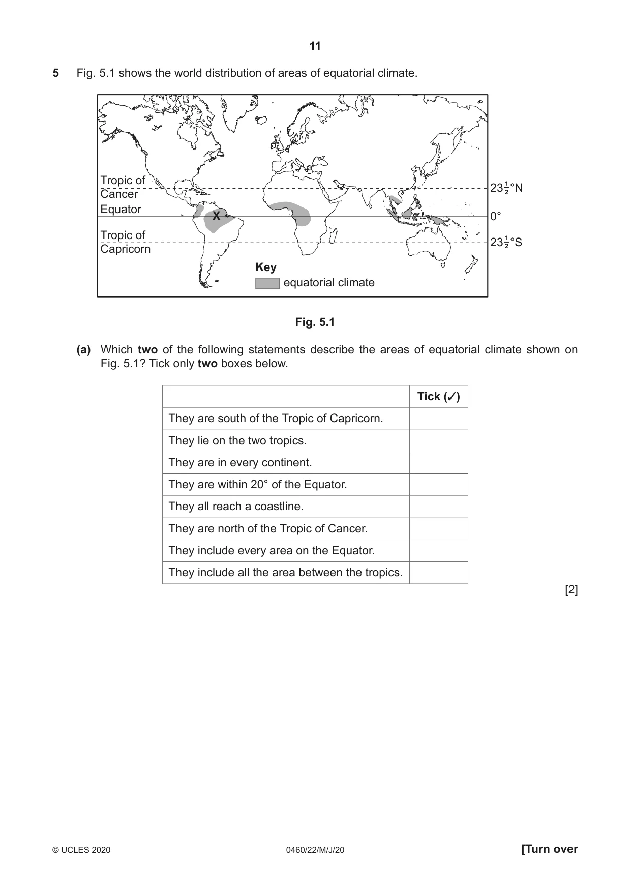 Cambridge IGCSE Geography 0460 2020 May/June Paper 2 · Variant 2 question paper, page 11 of 16