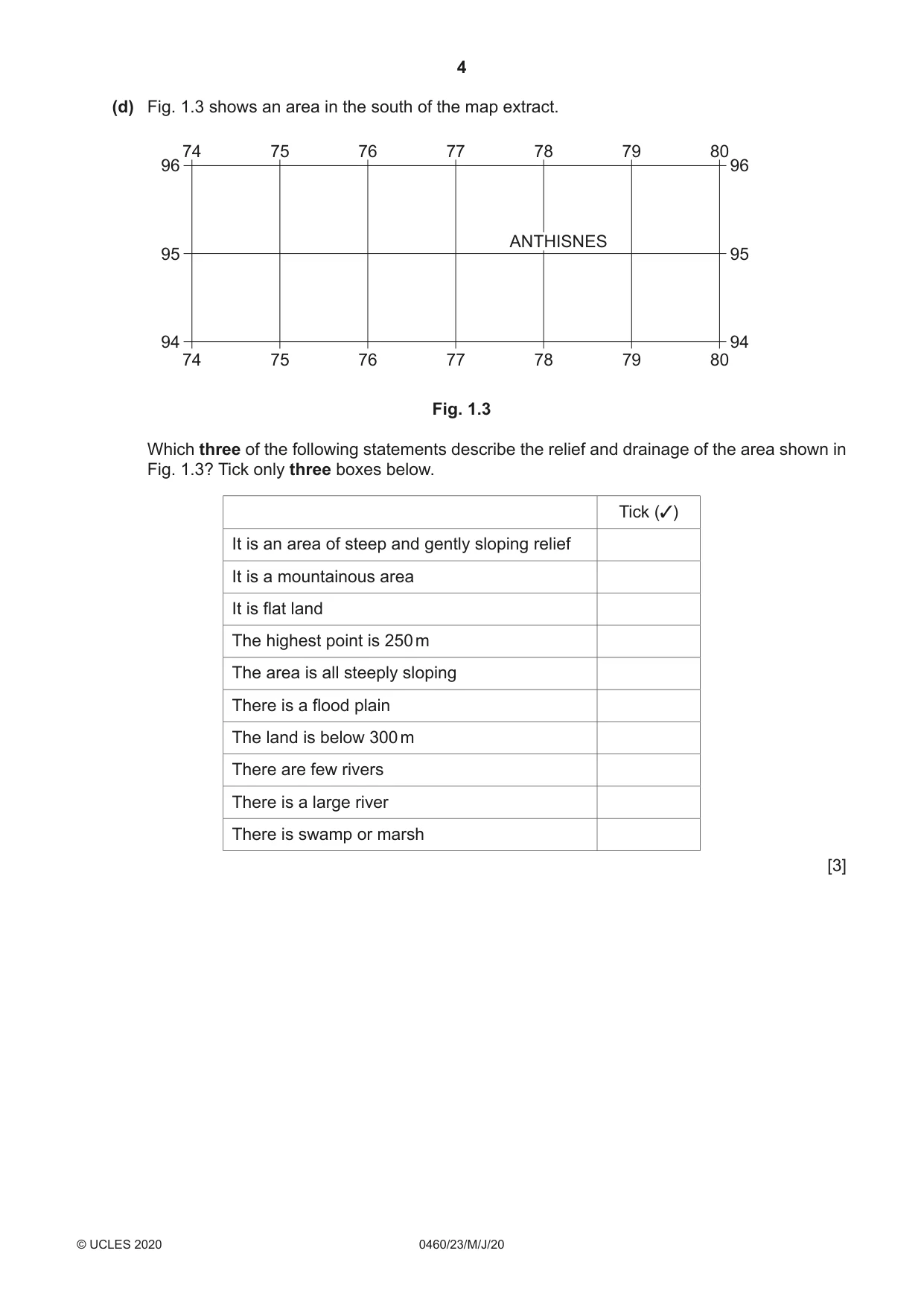 Cambridge IGCSE Geography 0460 2020 May/June Paper 2 · Variant 3 question paper, page 4 of 20