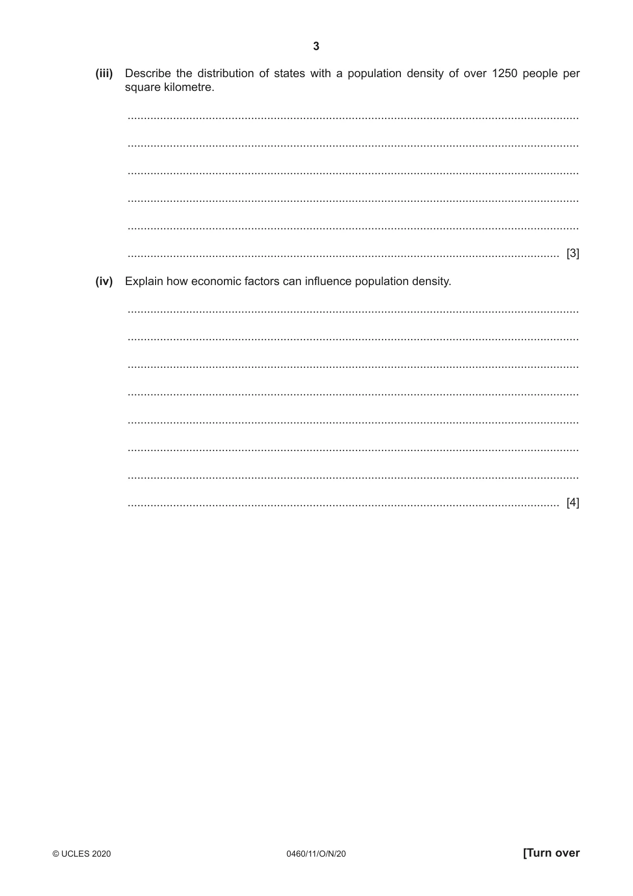 Cambridge IGCSE Geography 0460 2020 Oct/Nov Paper 1 · Variant 1 question paper, page 3 of 32