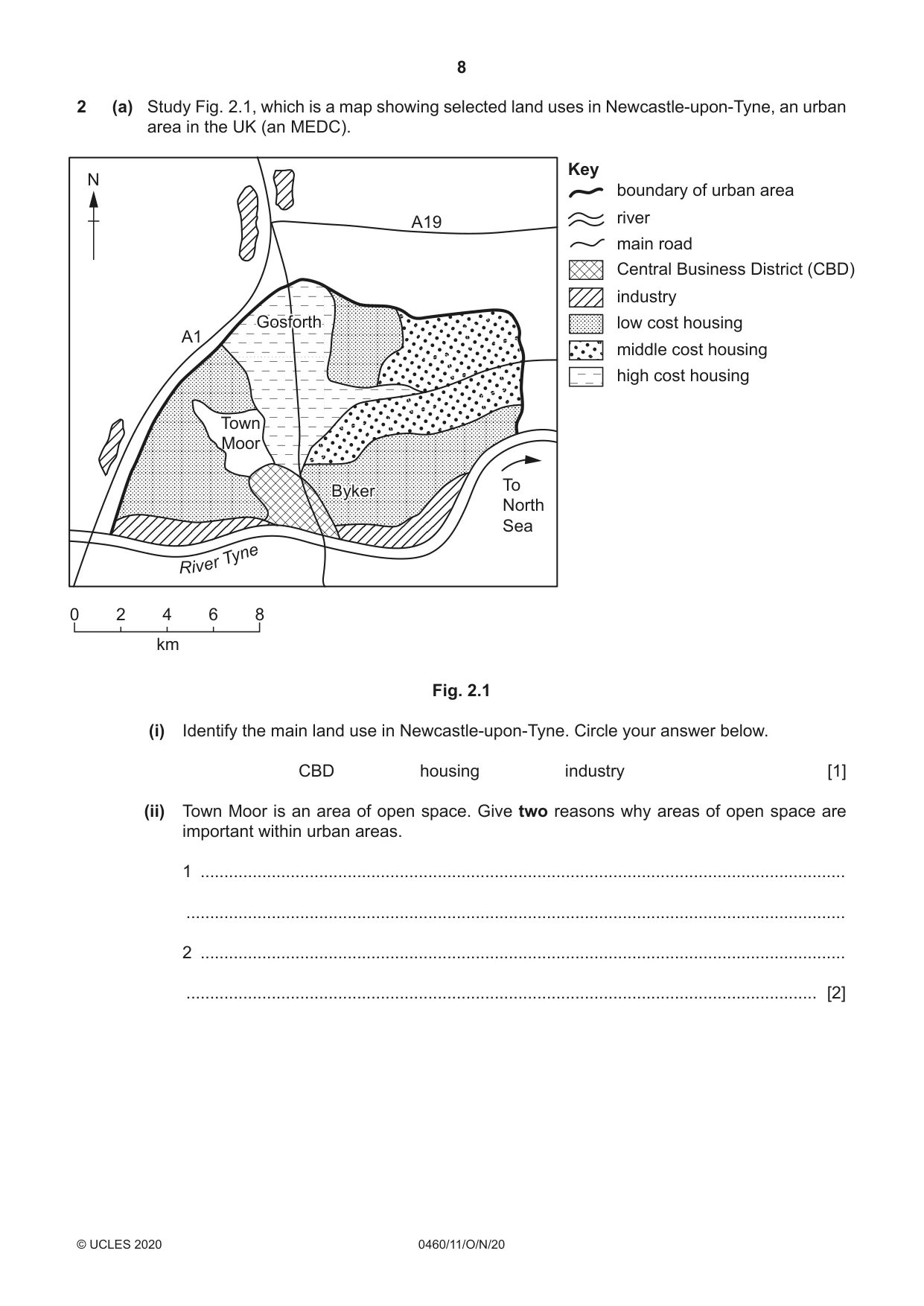 Cambridge IGCSE Geography 0460 2020 Oct/Nov Paper 1 · Variant 1 question paper, page 8 of 32
