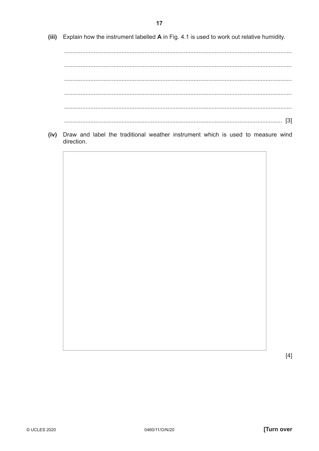 Cambridge IGCSE Geography 0460 2020 Oct/Nov Paper 1 · Variant 1 question paper, page 17 of 32