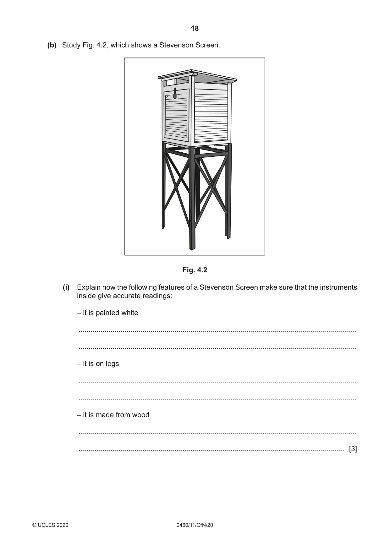 Cambridge IGCSE Geography 0460 2020 Oct/Nov Paper 1 · Variant 1 question paper, page 18 of 32