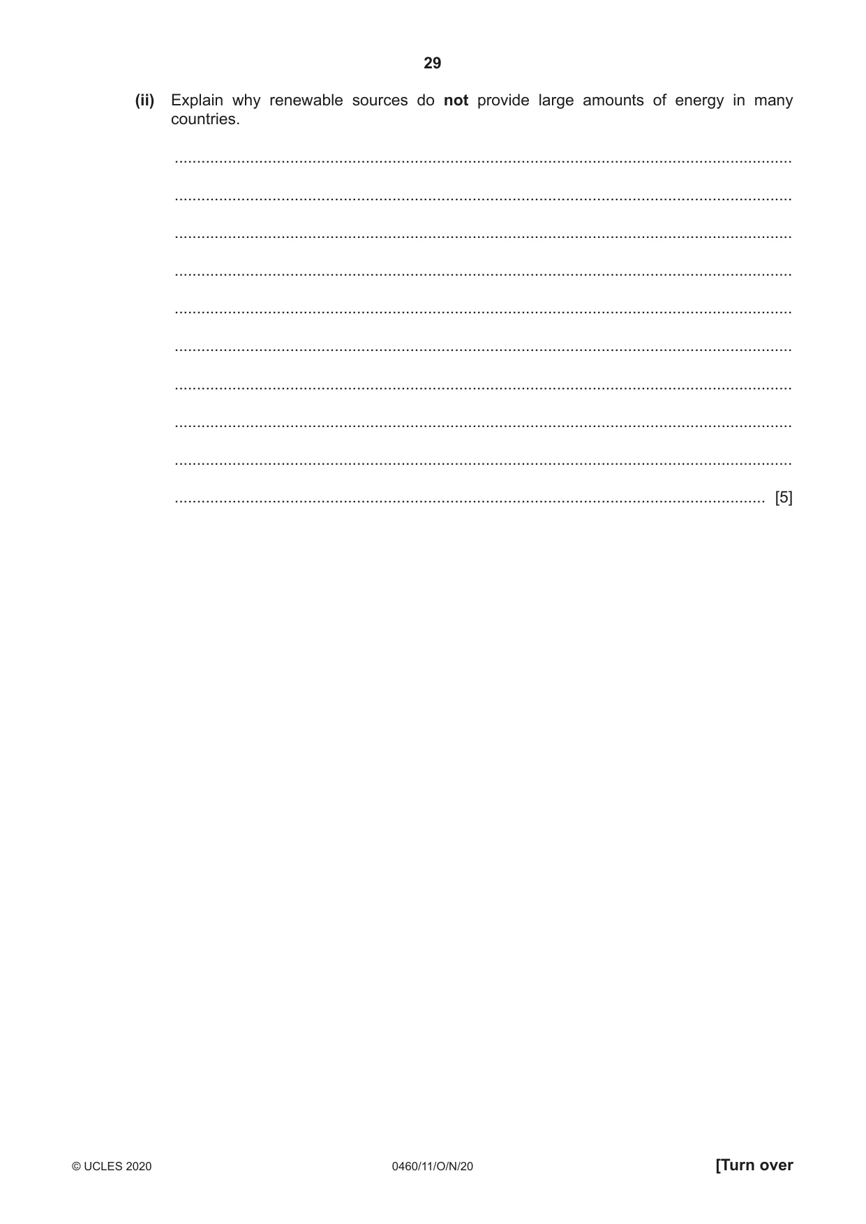 Cambridge IGCSE Geography 0460 2020 Oct/Nov Paper 1 · Variant 1 question paper, page 29 of 32