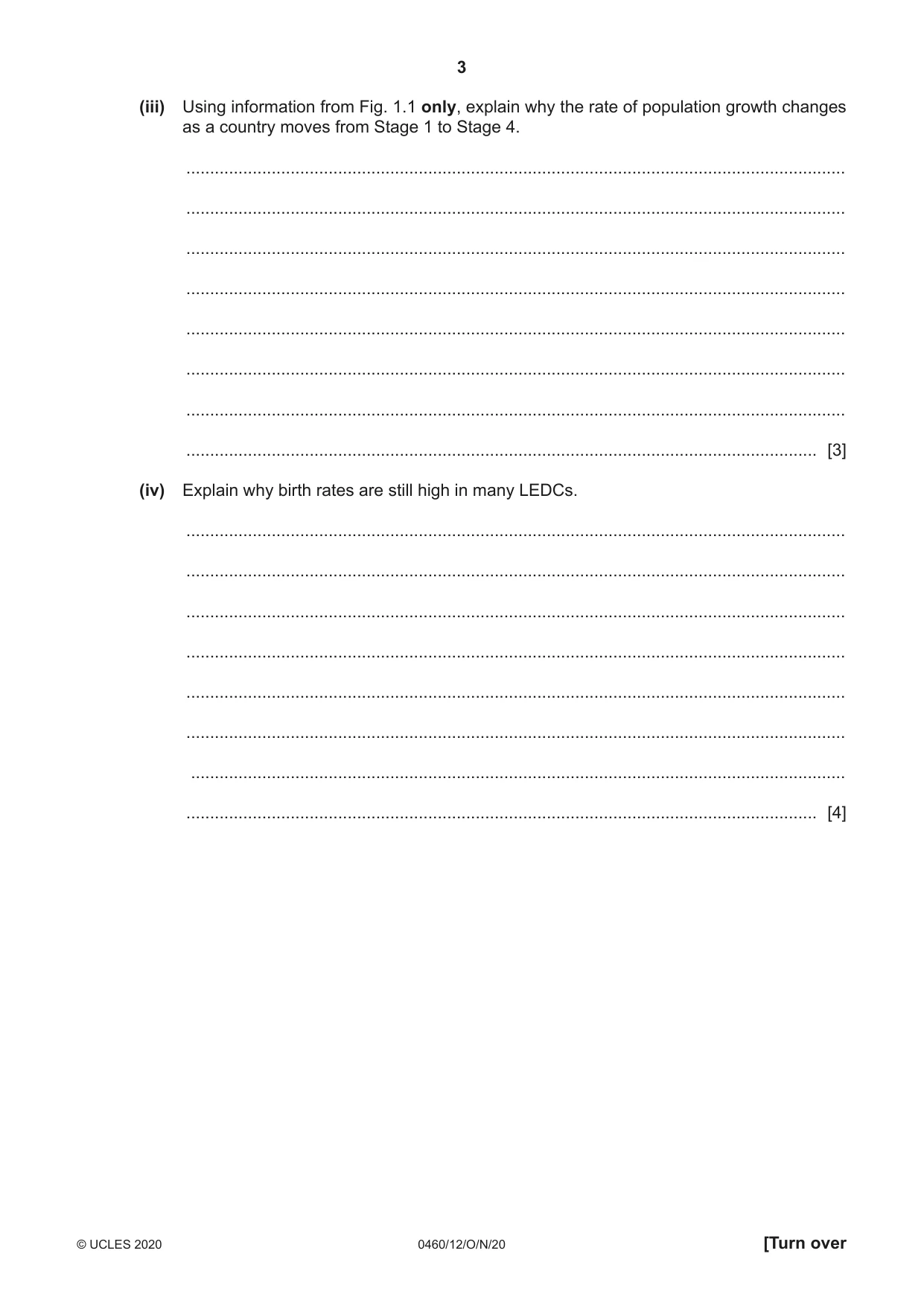 Cambridge IGCSE Geography 0460 2020 Oct/Nov Paper 1 · Variant 2 question paper, page 3 of 32