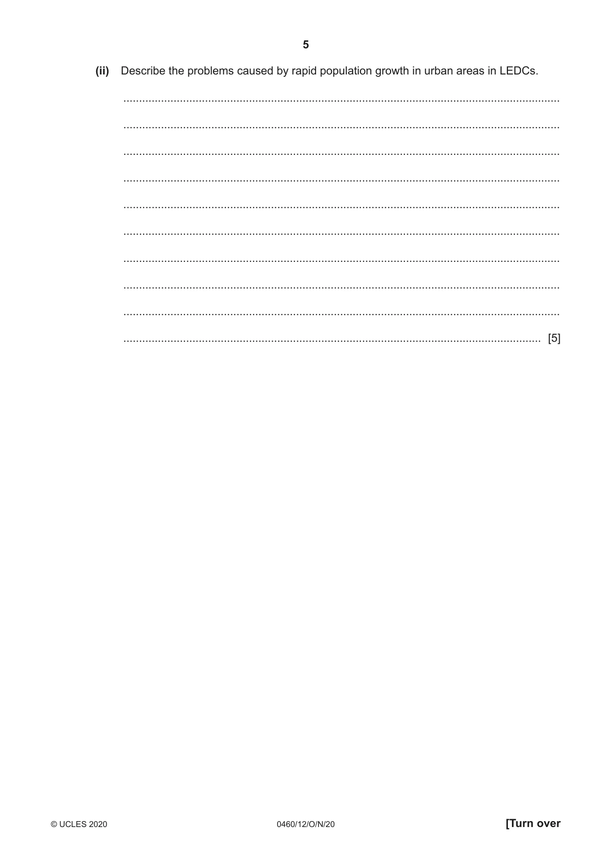Cambridge IGCSE Geography 0460 2020 Oct/Nov Paper 1 · Variant 2 question paper, page 5 of 32