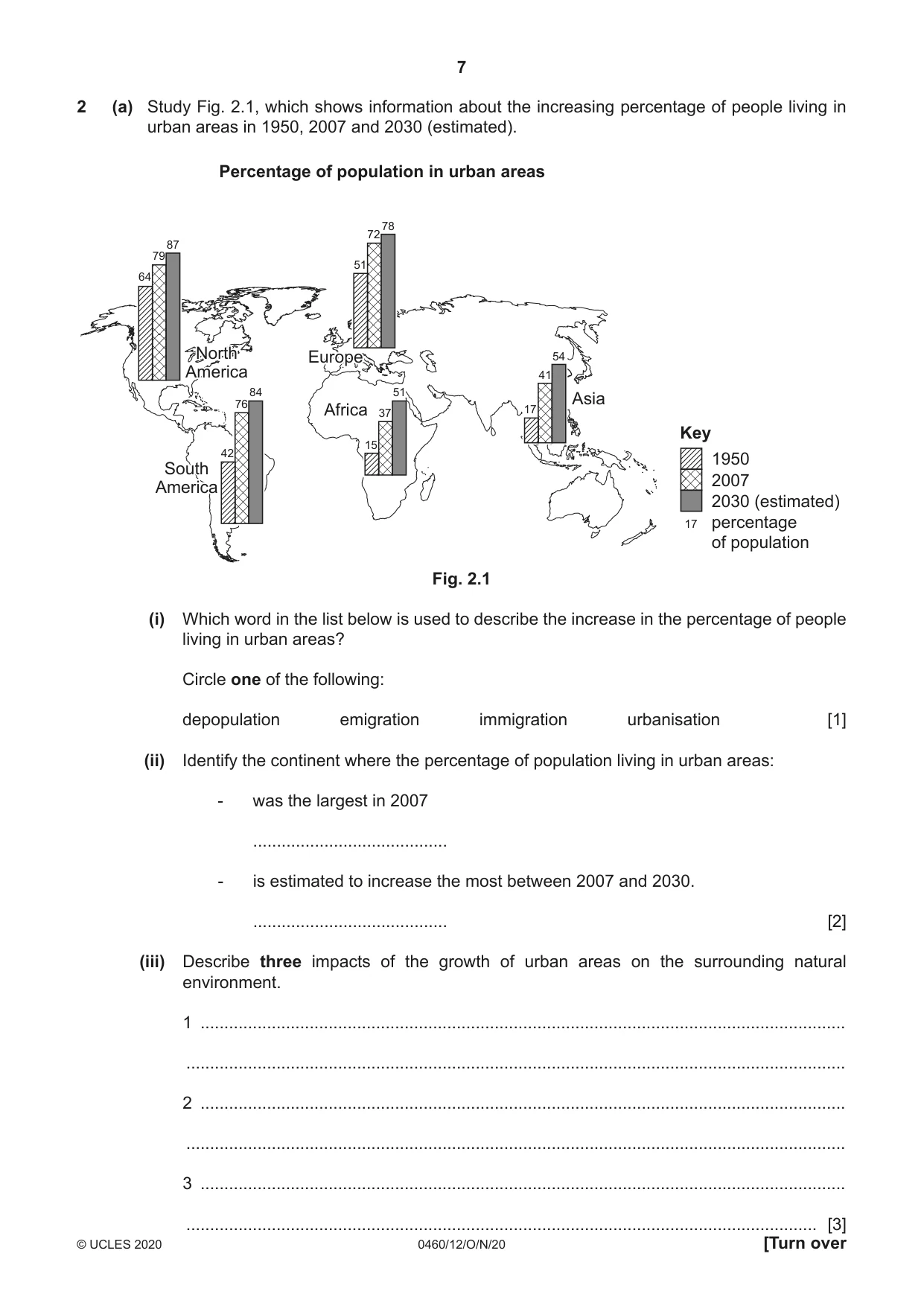 Cambridge IGCSE Geography 0460 2020 Oct/Nov Paper 1 · Variant 2 question paper, page 7 of 32