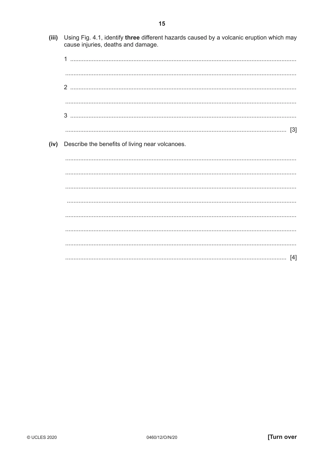 Cambridge IGCSE Geography 0460 2020 Oct/Nov Paper 1 · Variant 2 question paper, page 15 of 32