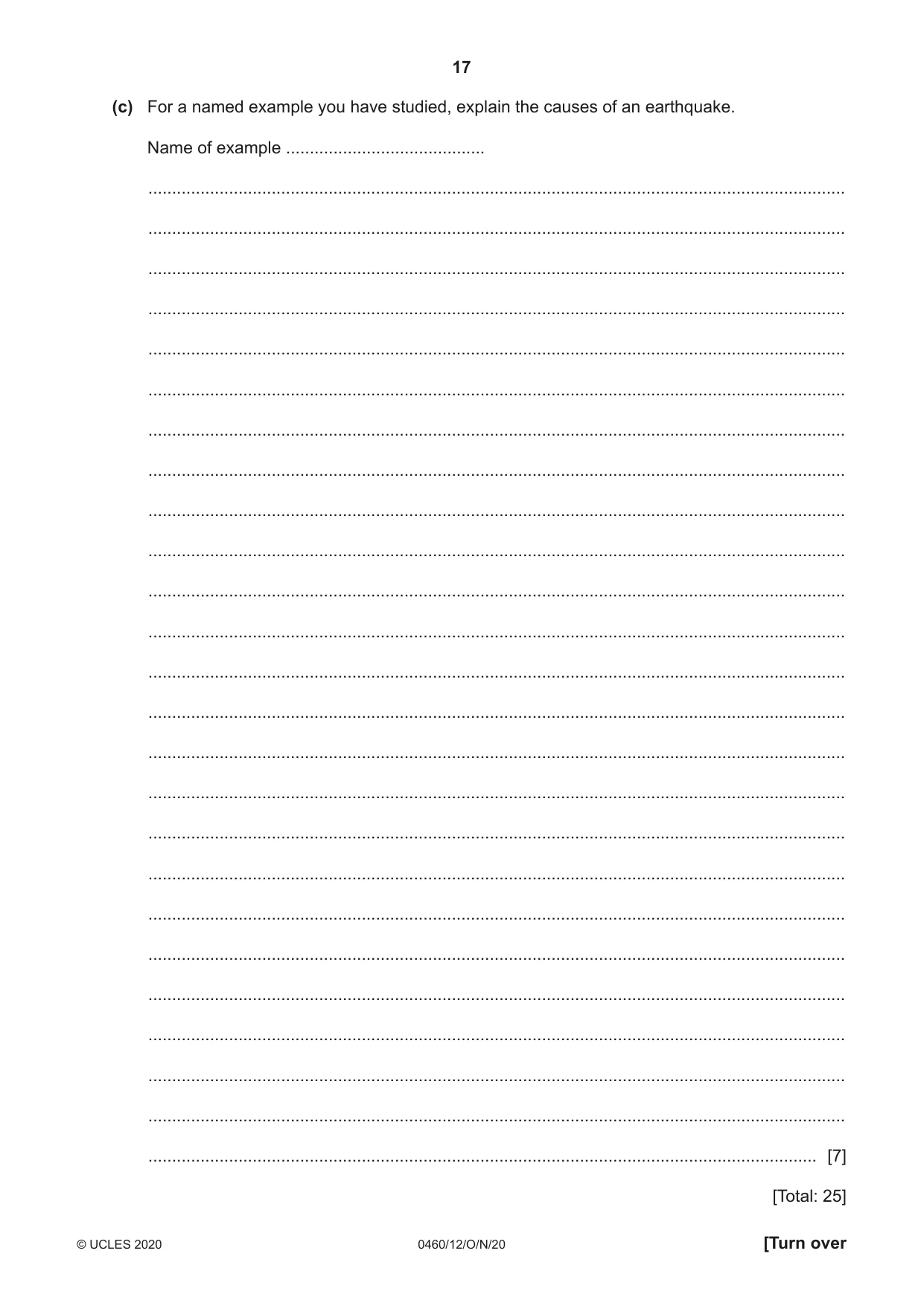 Cambridge IGCSE Geography 0460 2020 Oct/Nov Paper 1 · Variant 2 question paper, page 17 of 32
