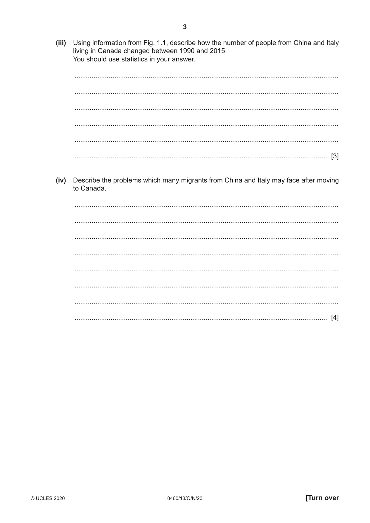 Cambridge IGCSE Geography 0460 2020 Oct/Nov Paper 1 · Variant 3 question paper, page 3 of 32