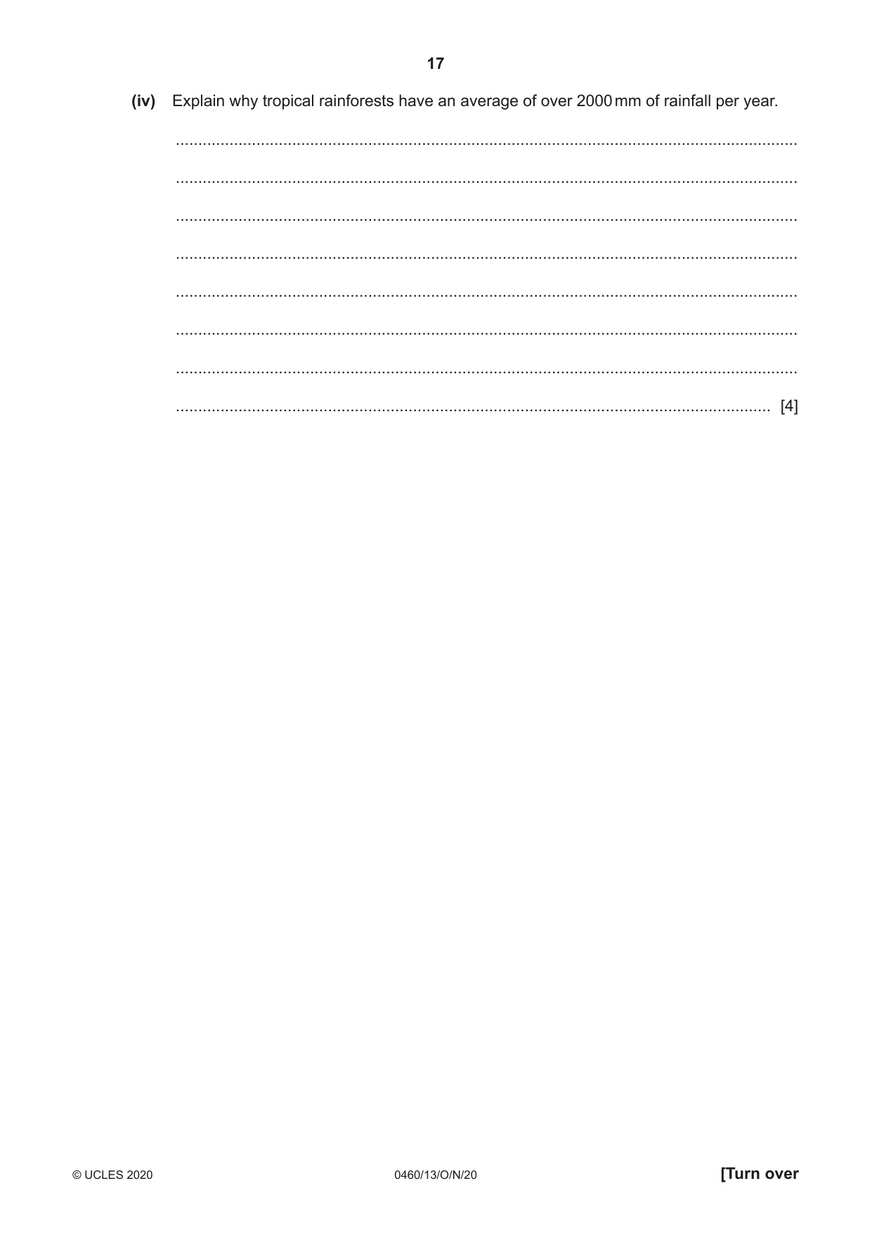Cambridge IGCSE Geography 0460 2020 Oct/Nov Paper 1 · Variant 3 question paper, page 17 of 32