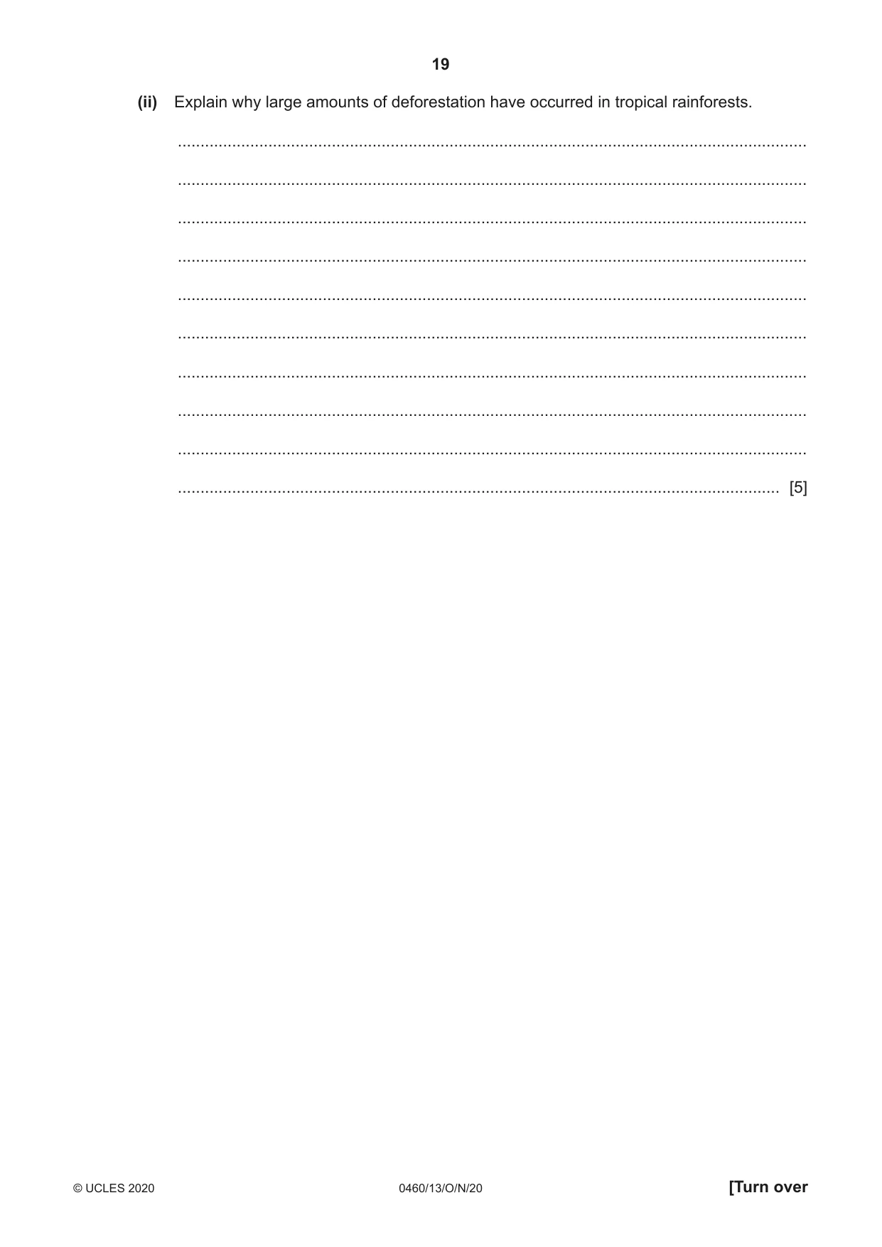Cambridge IGCSE Geography 0460 2020 Oct/Nov Paper 1 · Variant 3 question paper, page 19 of 32