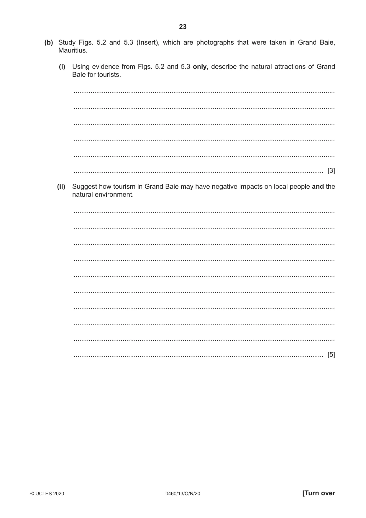 Cambridge IGCSE Geography 0460 2020 Oct/Nov Paper 1 · Variant 3 question paper, page 23 of 32