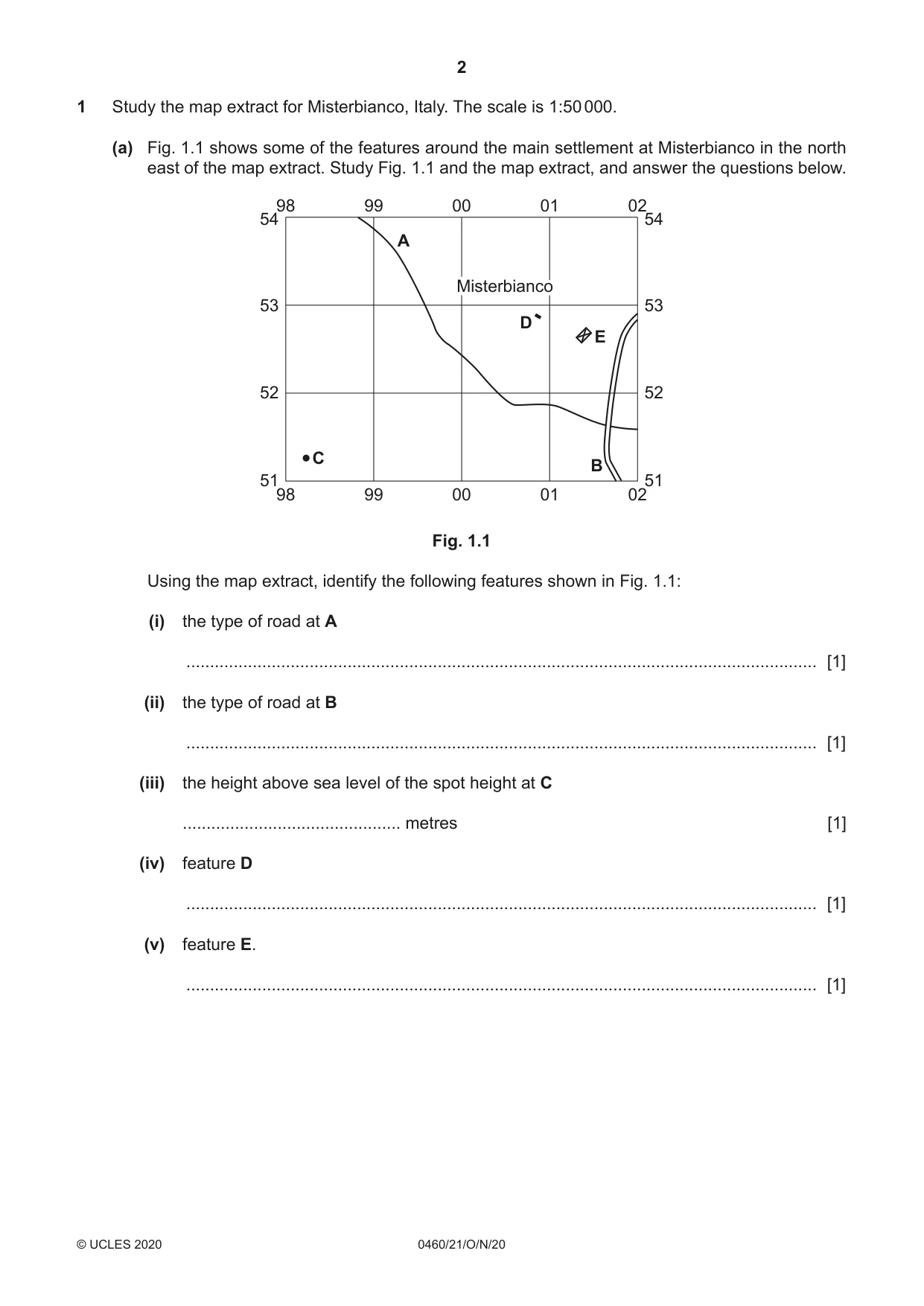 Cambridge IGCSE Geography 0460 2020 Oct/Nov Paper 2 · Variant 1 question paper, page 2 of 20