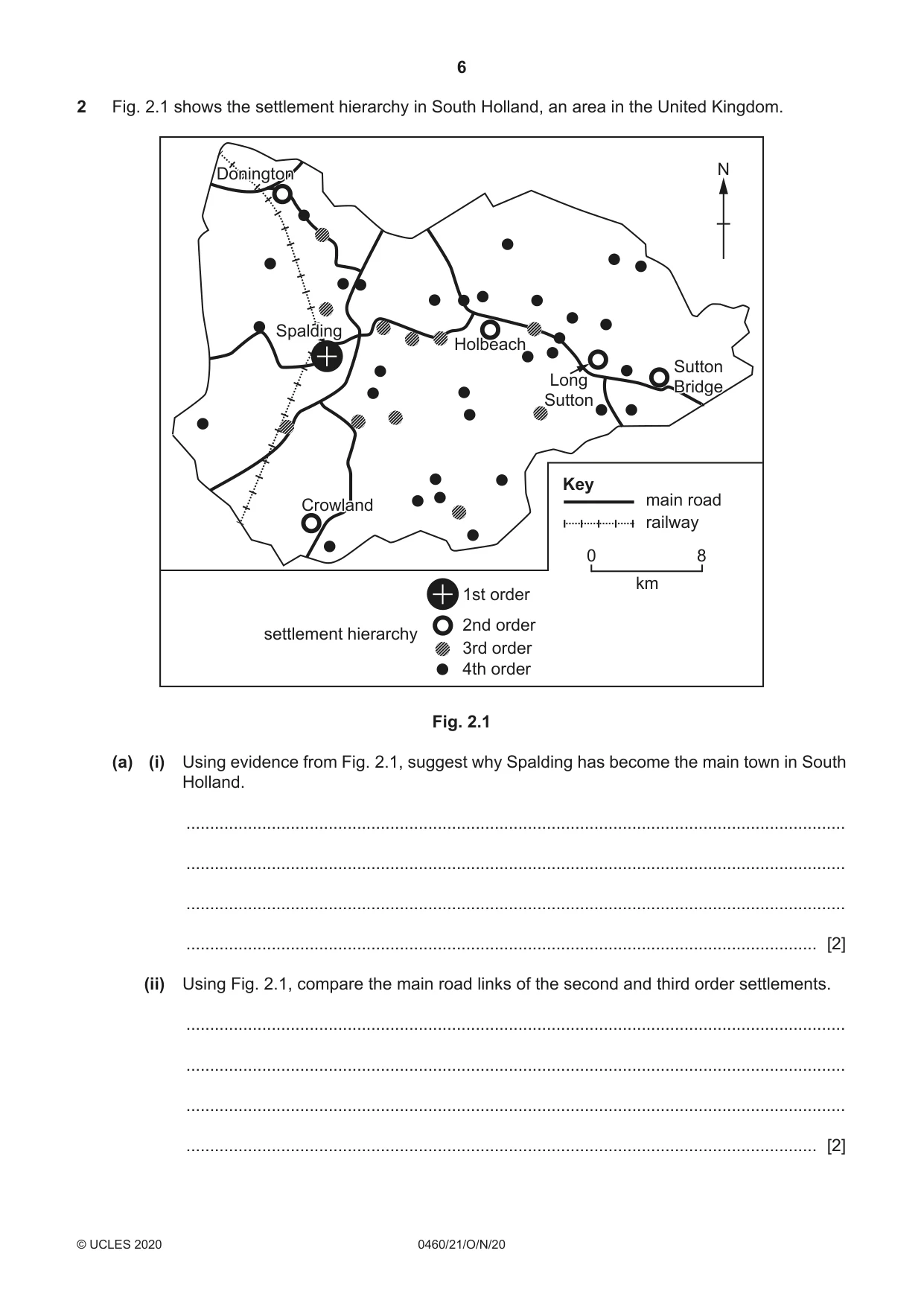 Cambridge IGCSE Geography 0460 2020 Oct/Nov Paper 2 · Variant 1 question paper, page 6 of 20
