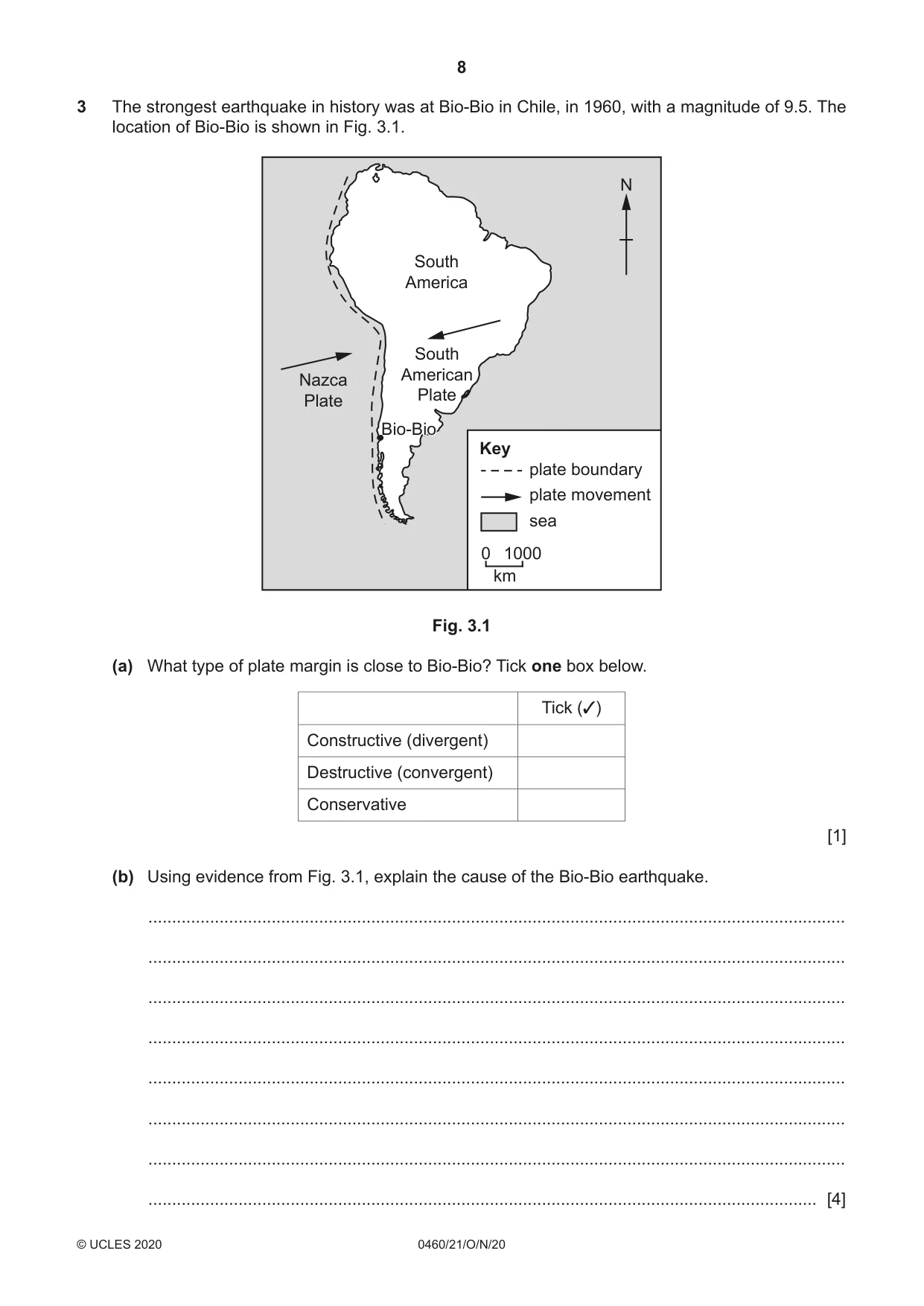 Cambridge IGCSE Geography 0460 2020 Oct/Nov Paper 2 · Variant 1 question paper, page 8 of 20