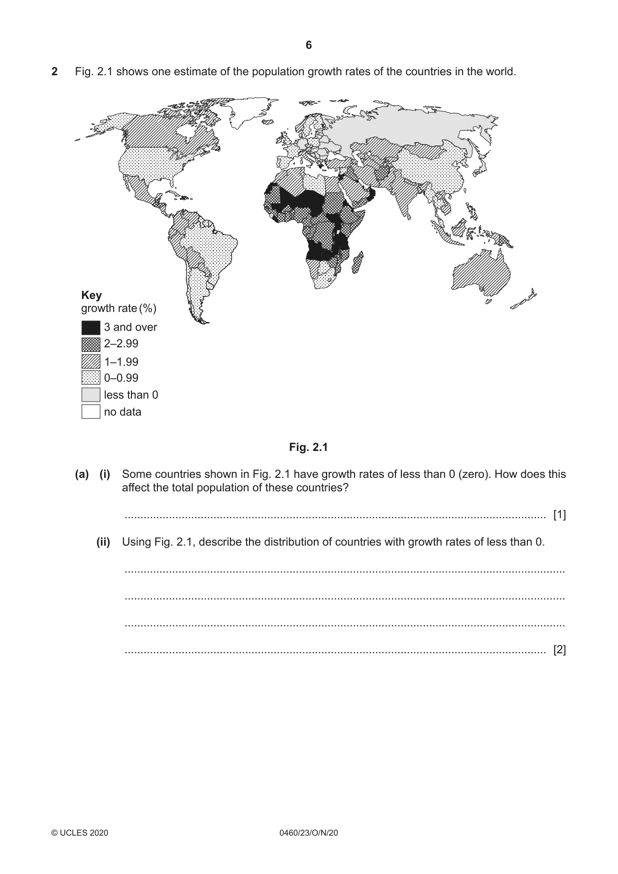Cambridge IGCSE Geography 0460 2020 Oct/Nov Paper 2 · Variant 3 question paper, page 6 of 20