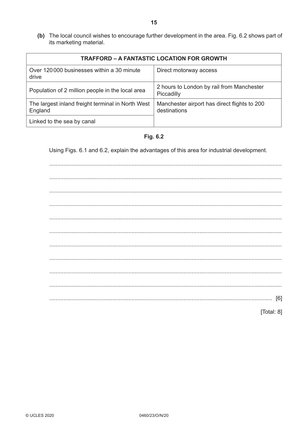 Cambridge IGCSE Geography 0460 2020 Oct/Nov Paper 2 · Variant 3 question paper, page 15 of 20