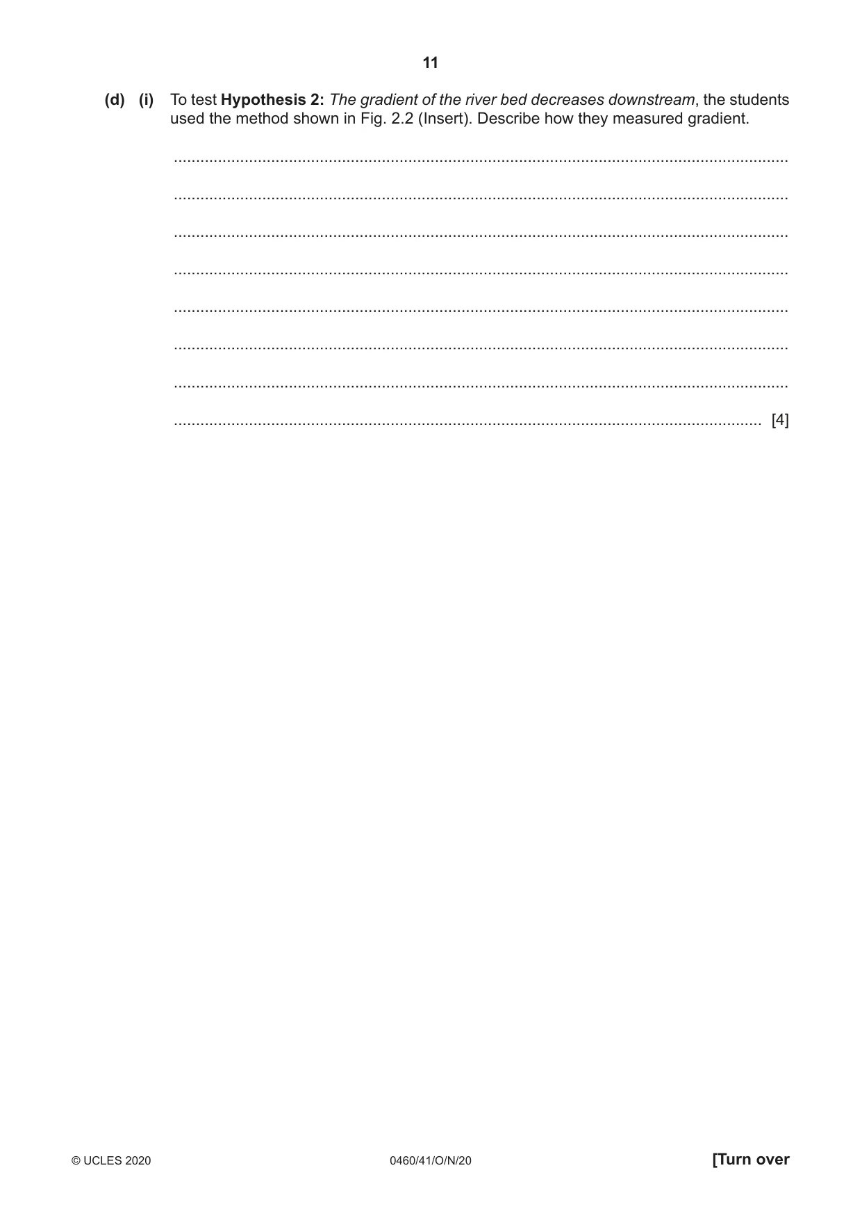 Cambridge IGCSE Geography 0460 2020 Oct/Nov Paper 4 · Variant 1 question paper, page 11 of 16