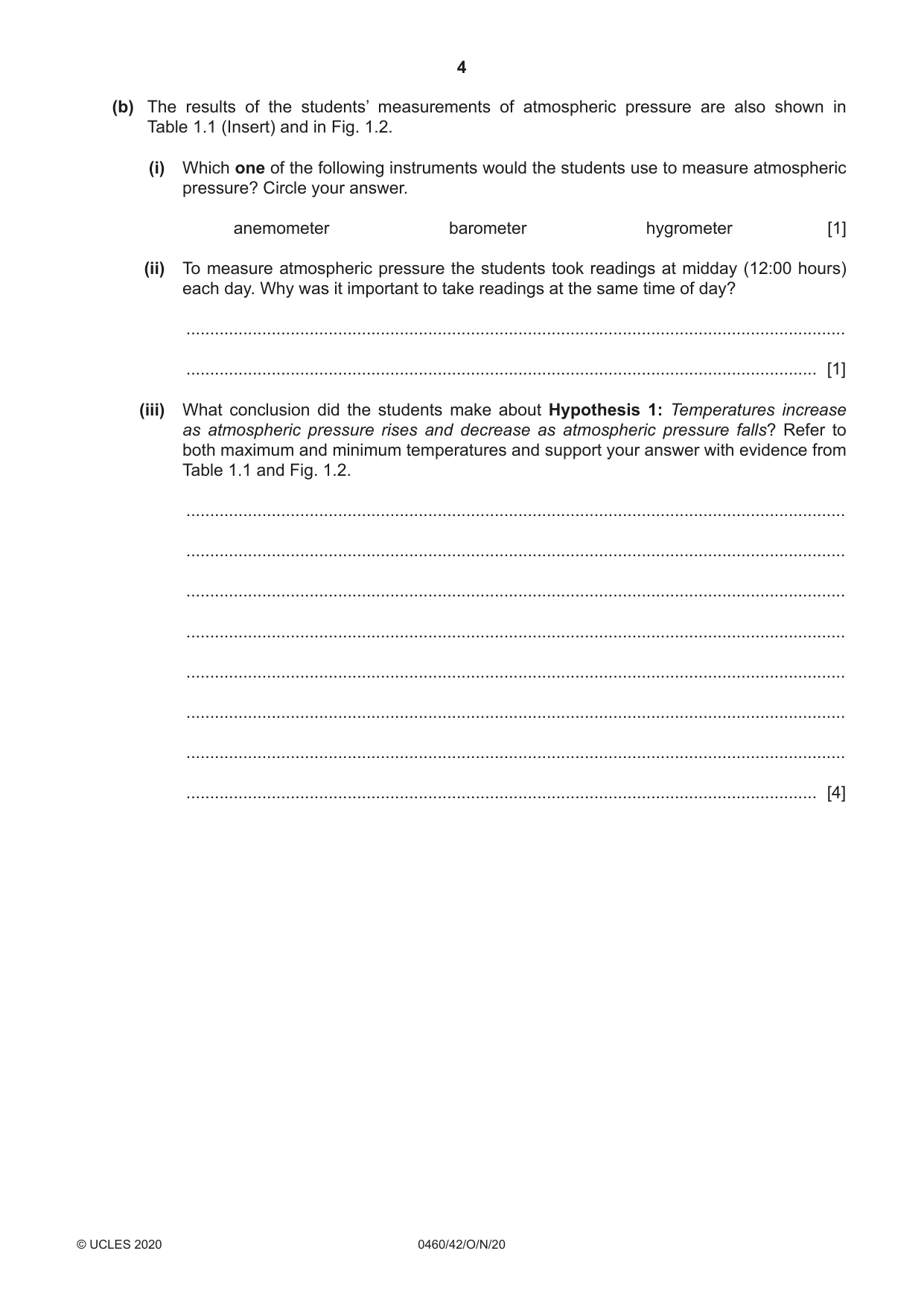 Cambridge IGCSE Geography 0460 2020 Oct/Nov Paper 4 · Variant 2 question paper, page 4 of 20