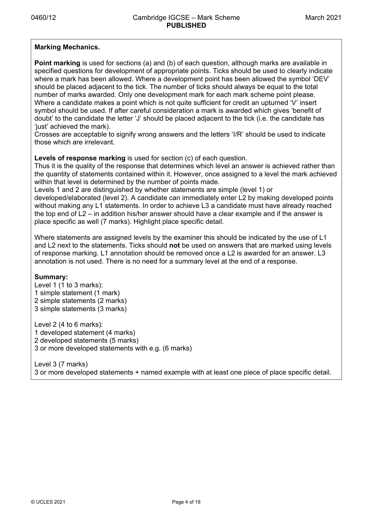 Mark scheme, page 4 of 18