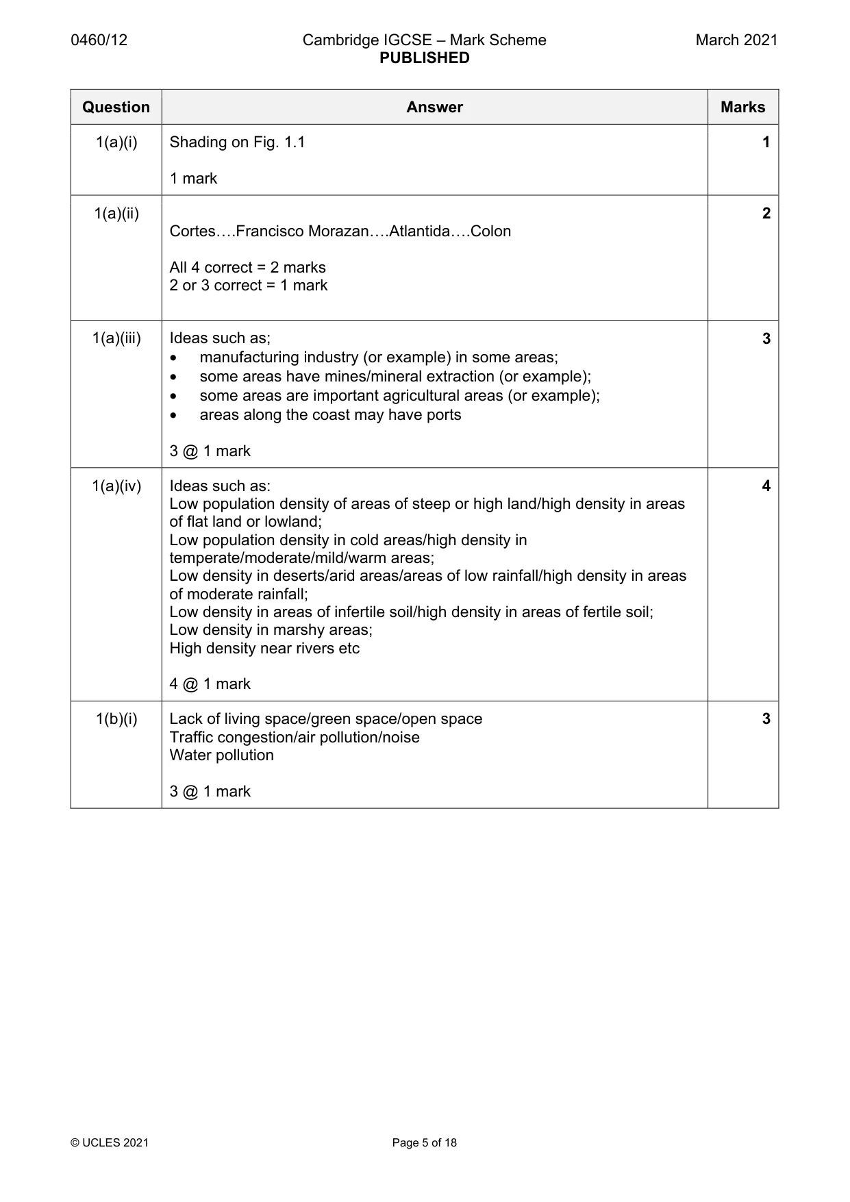 Mark scheme, page 5 of 18
