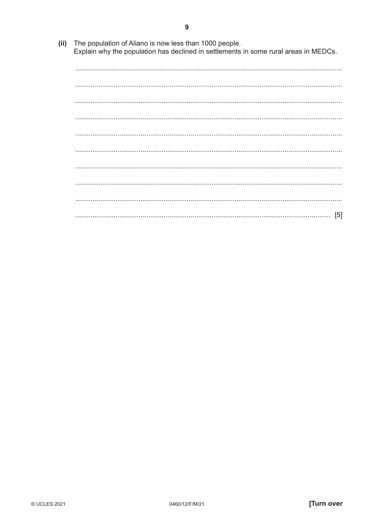 Cambridge IGCSE Geography 0460 2021 Feb/March Paper 1 · Variant 2 question paper, page 9 of 32
