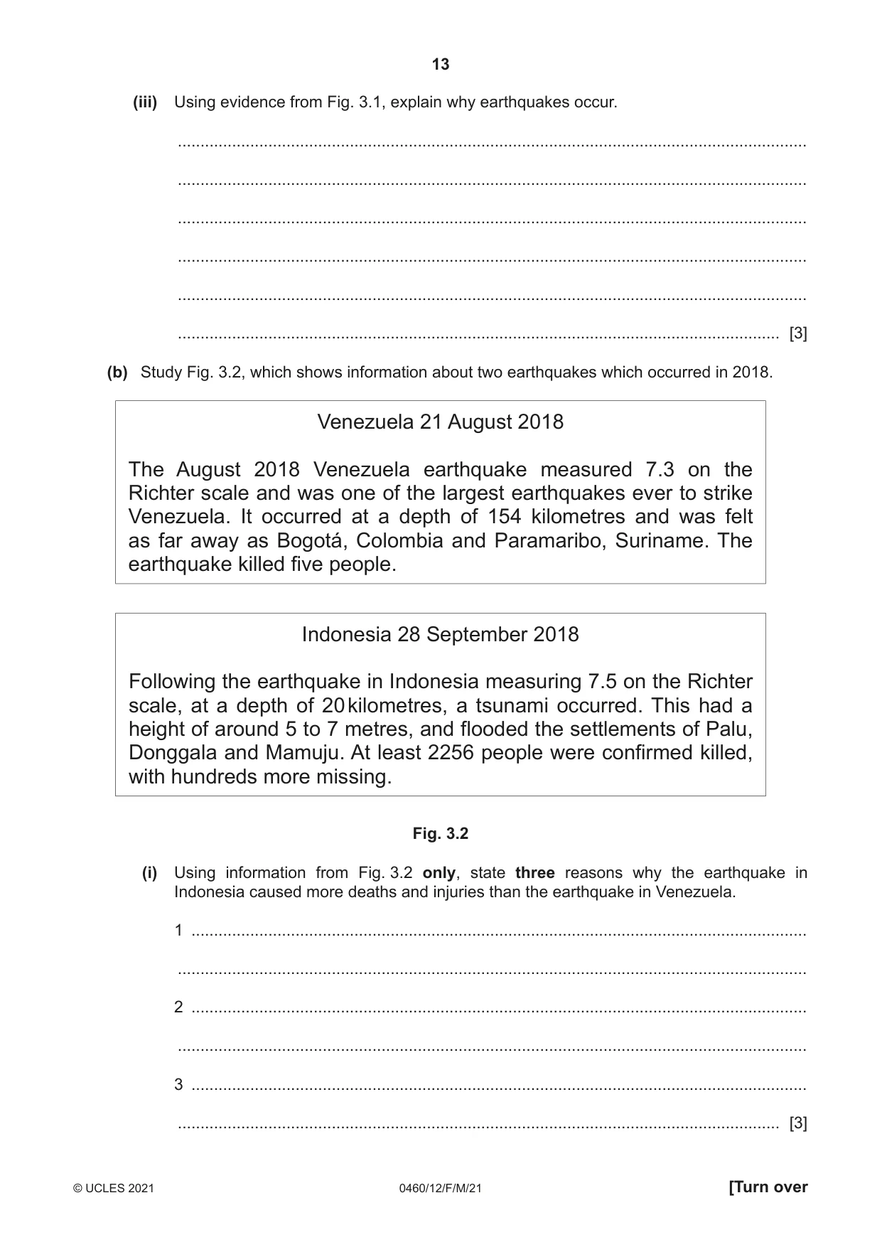 Cambridge IGCSE Geography 0460 2021 Feb/March Paper 1 · Variant 2 question paper, page 13 of 32