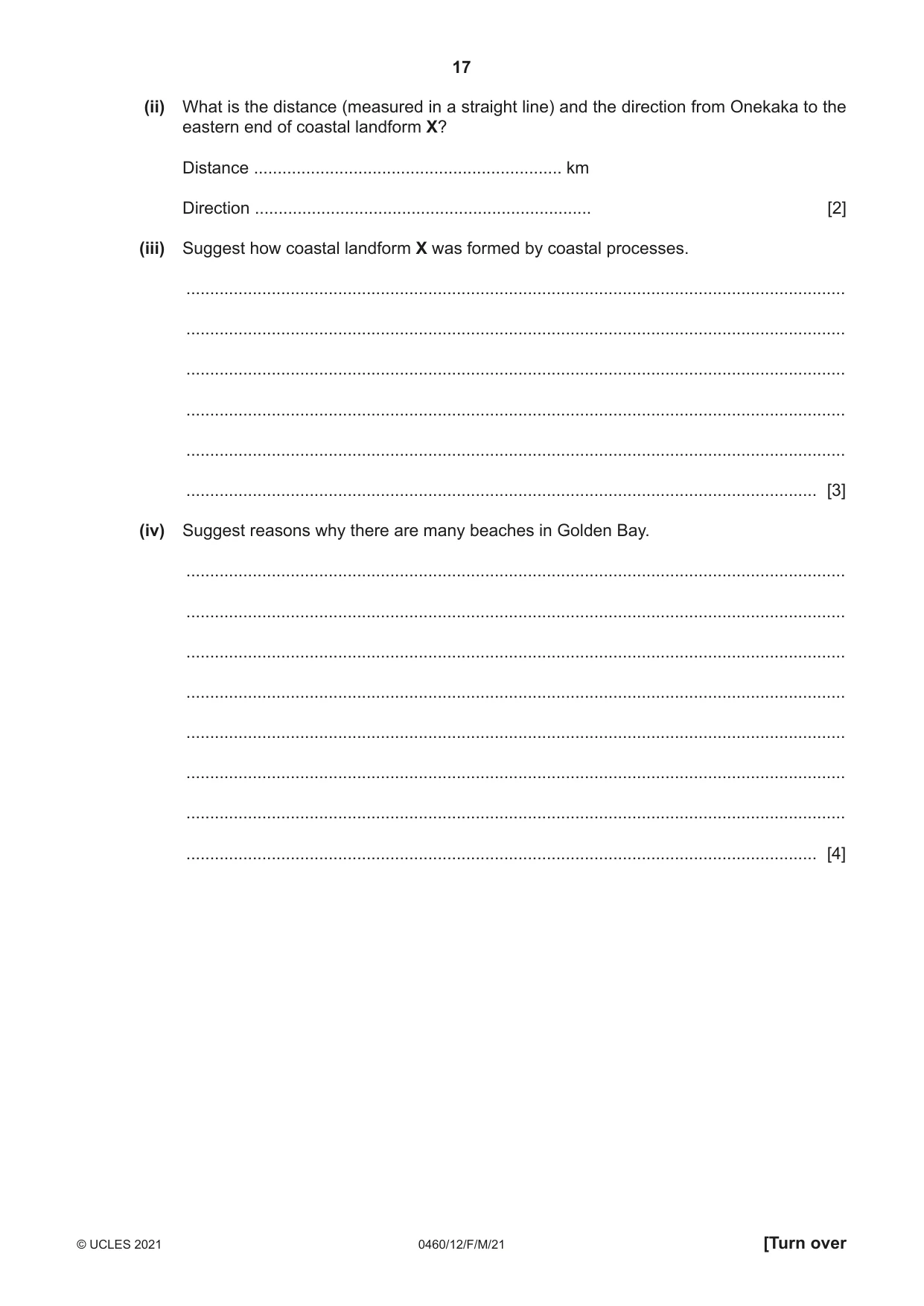 Cambridge IGCSE Geography 0460 2021 Feb/March Paper 1 · Variant 2 question paper, page 17 of 32