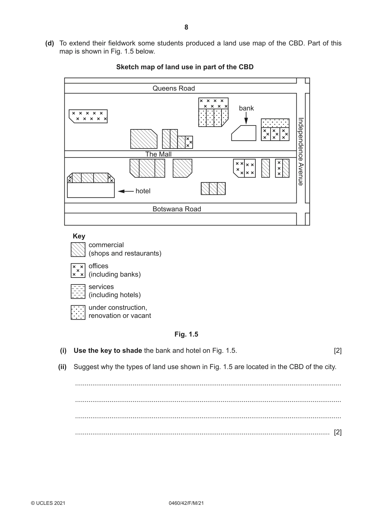 Cambridge IGCSE Geography 0460 2021 Feb/March Paper 4 · Variant 2 question paper, page 8 of 20