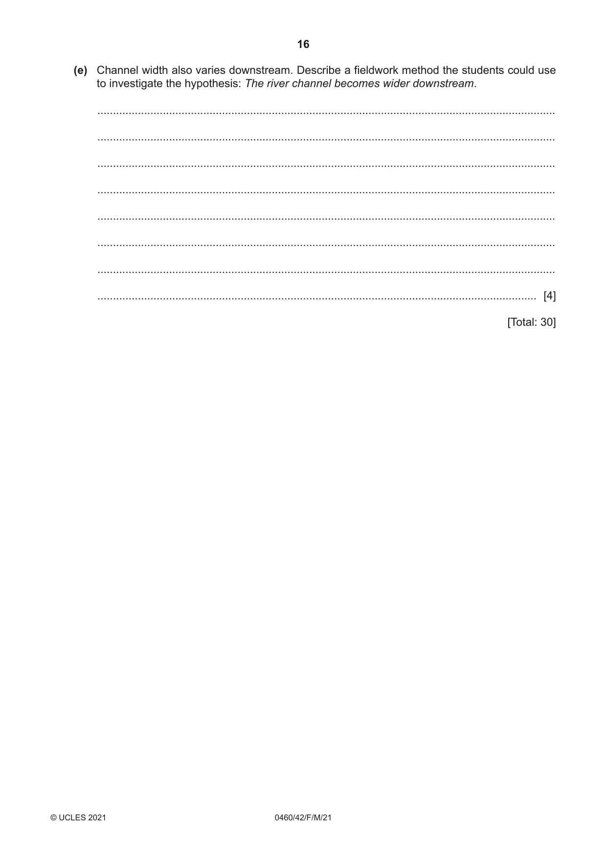 Cambridge IGCSE Geography 0460 2021 Feb/March Paper 4 · Variant 2 question paper, page 16 of 20