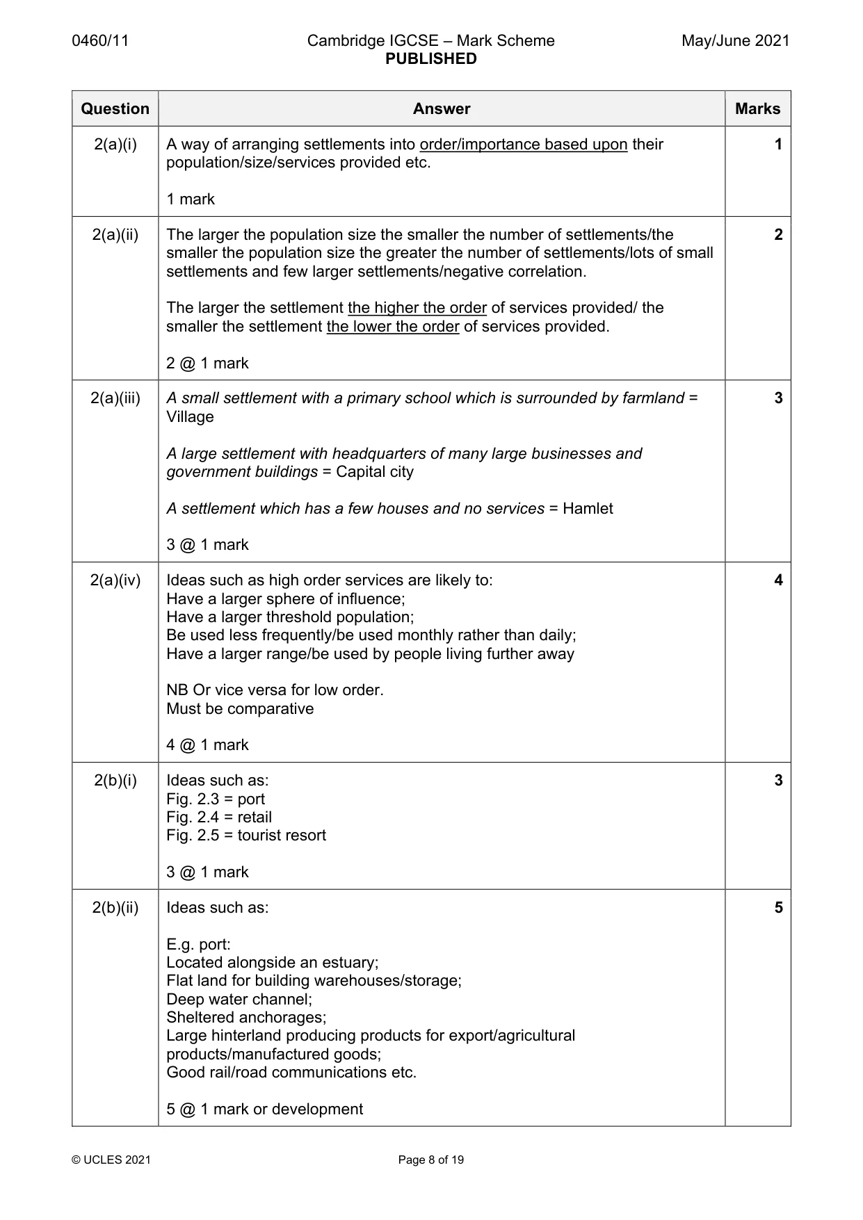 Mark scheme, page 8 of 19
