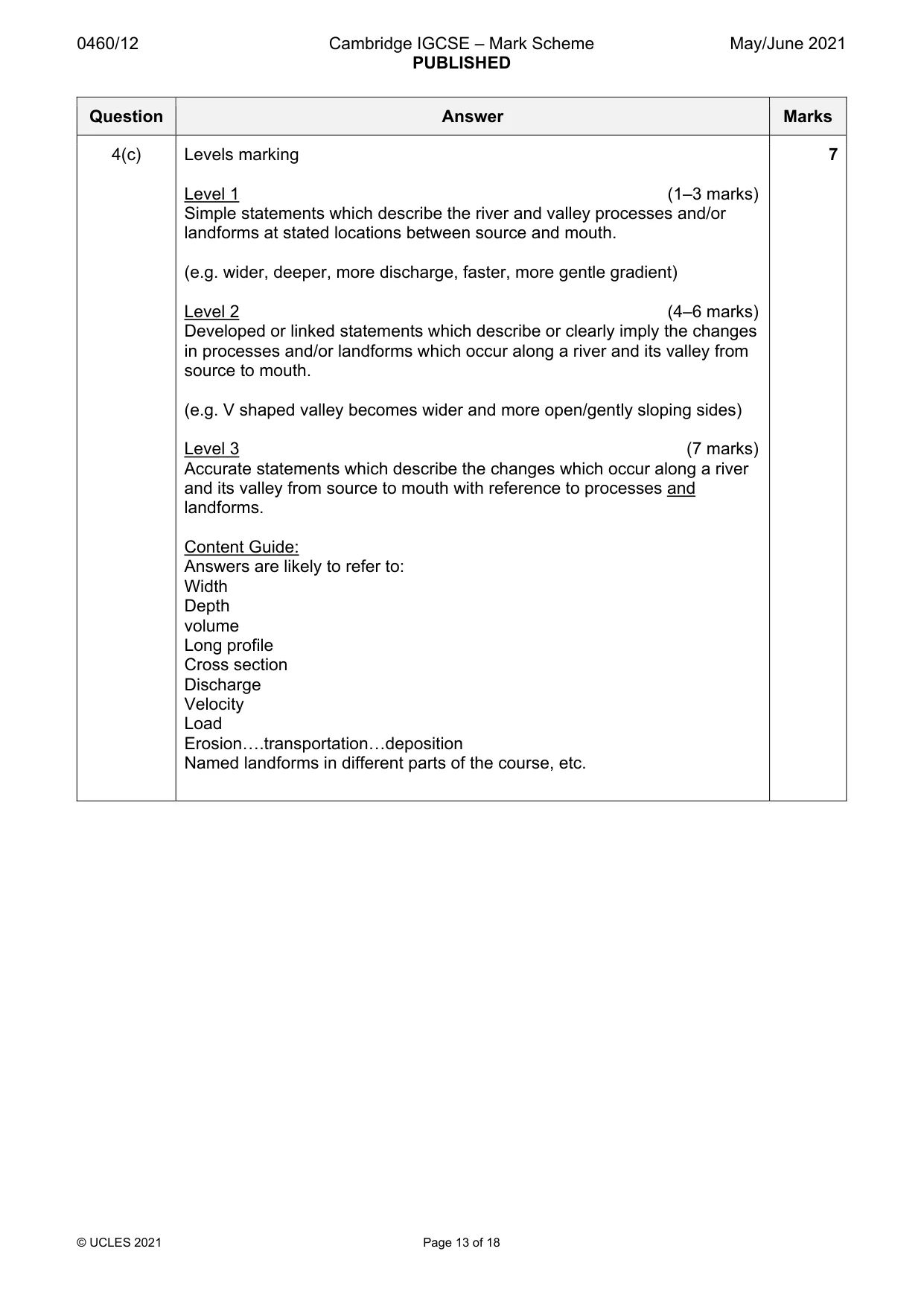 Mark scheme, page 13 of 18